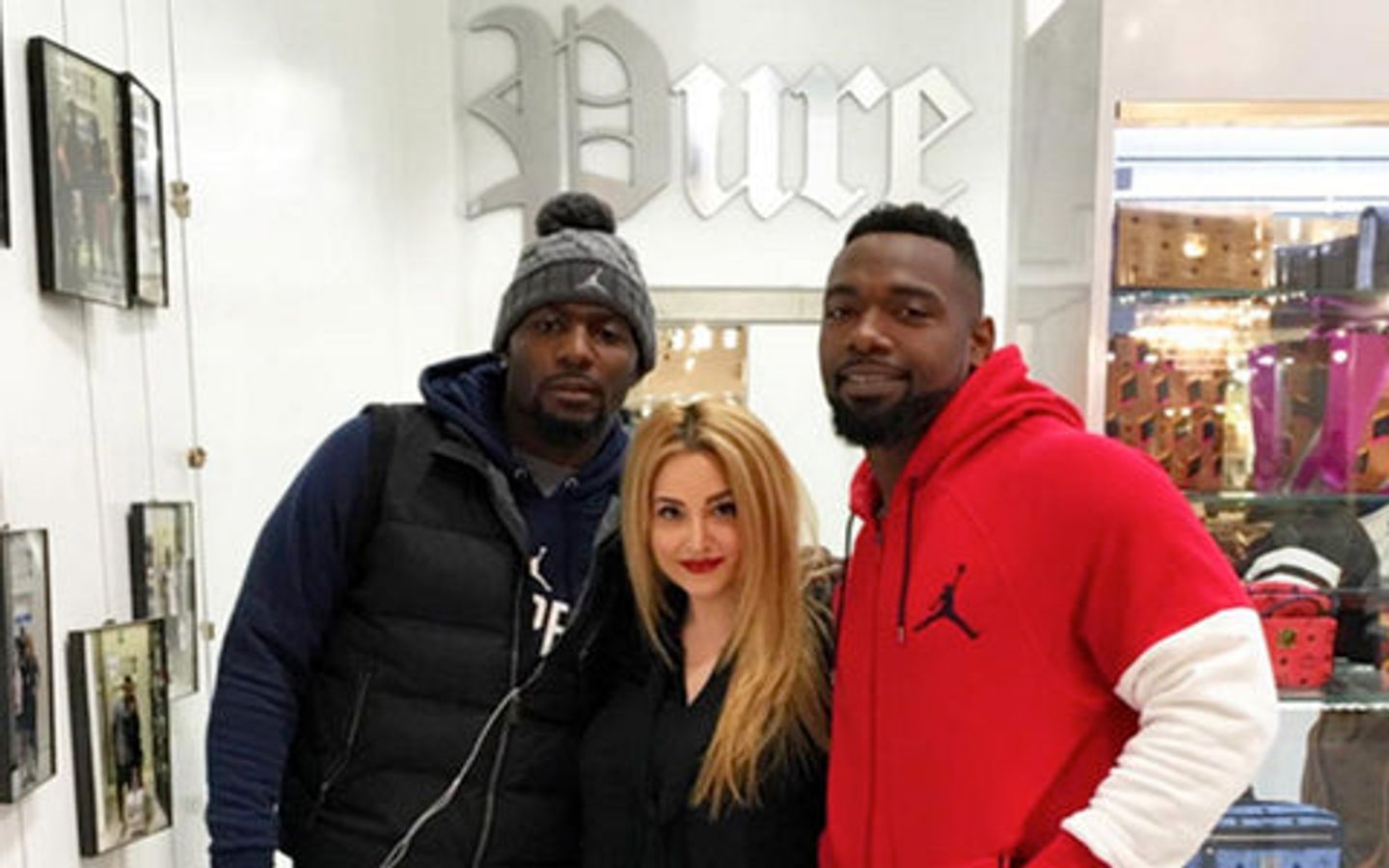 Dallas Cowboys Dez Bryant and Orie Lemon of Tampa Bay, Styled by Lizzie Pure at Pure Houston, Houston Galleria Mall