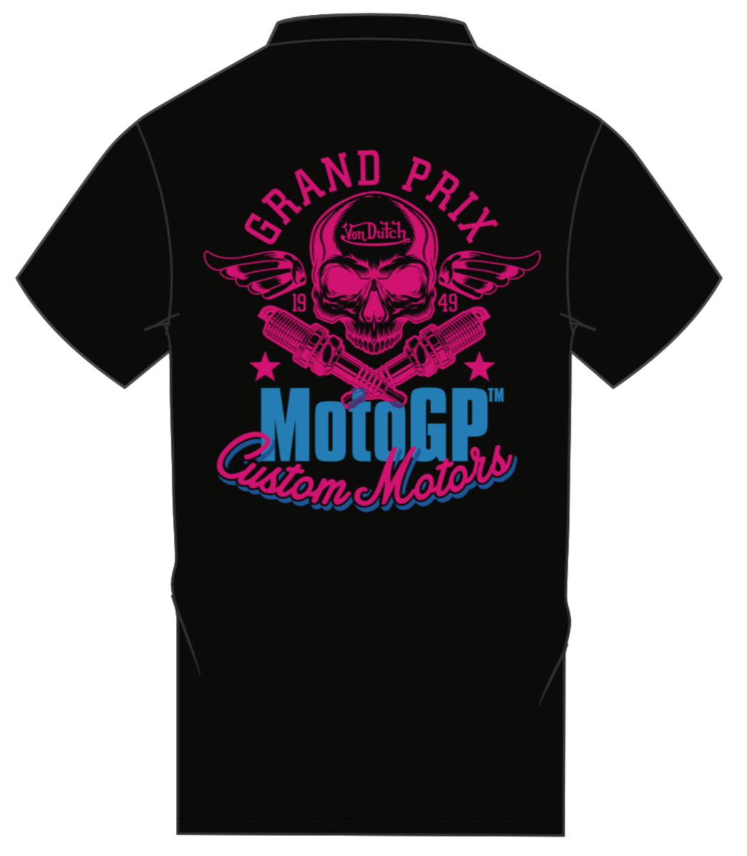 BLACK/PINK VONDUTCH MOTO GP GRAPHIC TEE- BLACK
