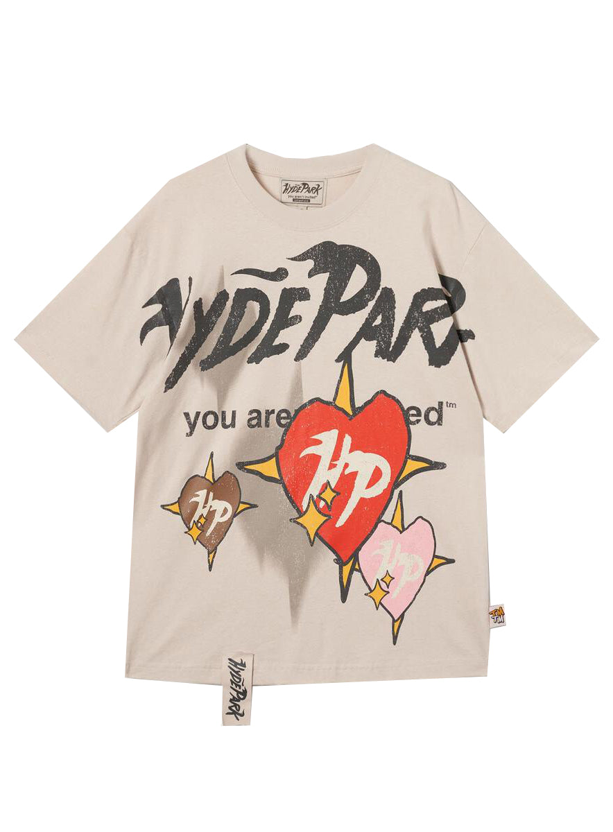 FADED HEARTS TEE - OFF WHITE