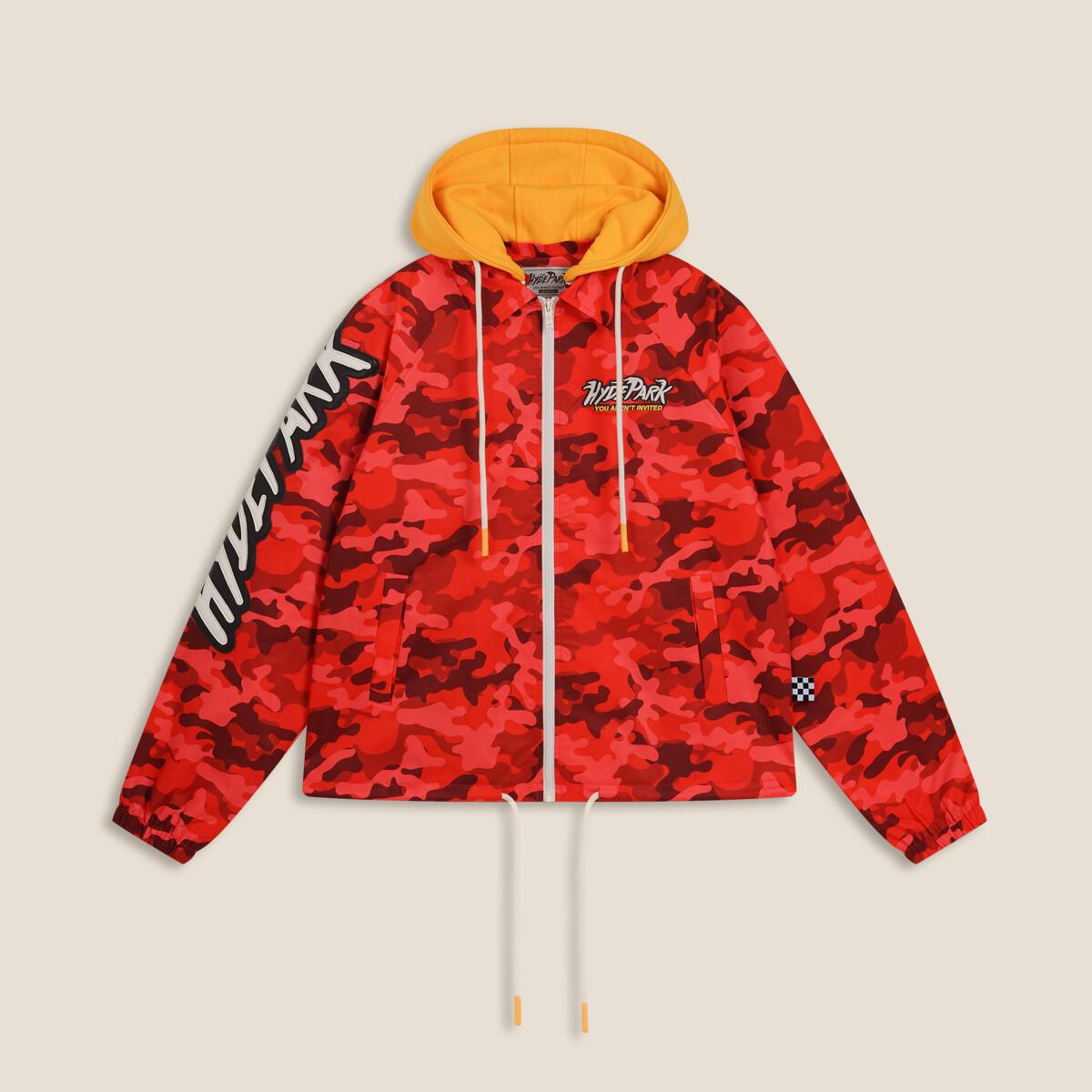 FIND THE ZIP COACH JACKET - RED CAMO
