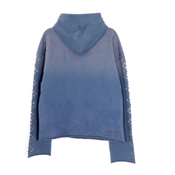 Cali Washed Hoodie with Stones Blue Whiskers