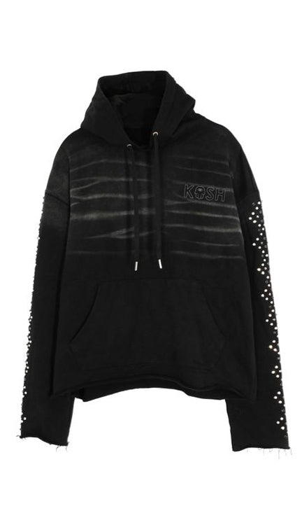 FW25 PACT-01 Cali Washed Hoodie with Stones Black