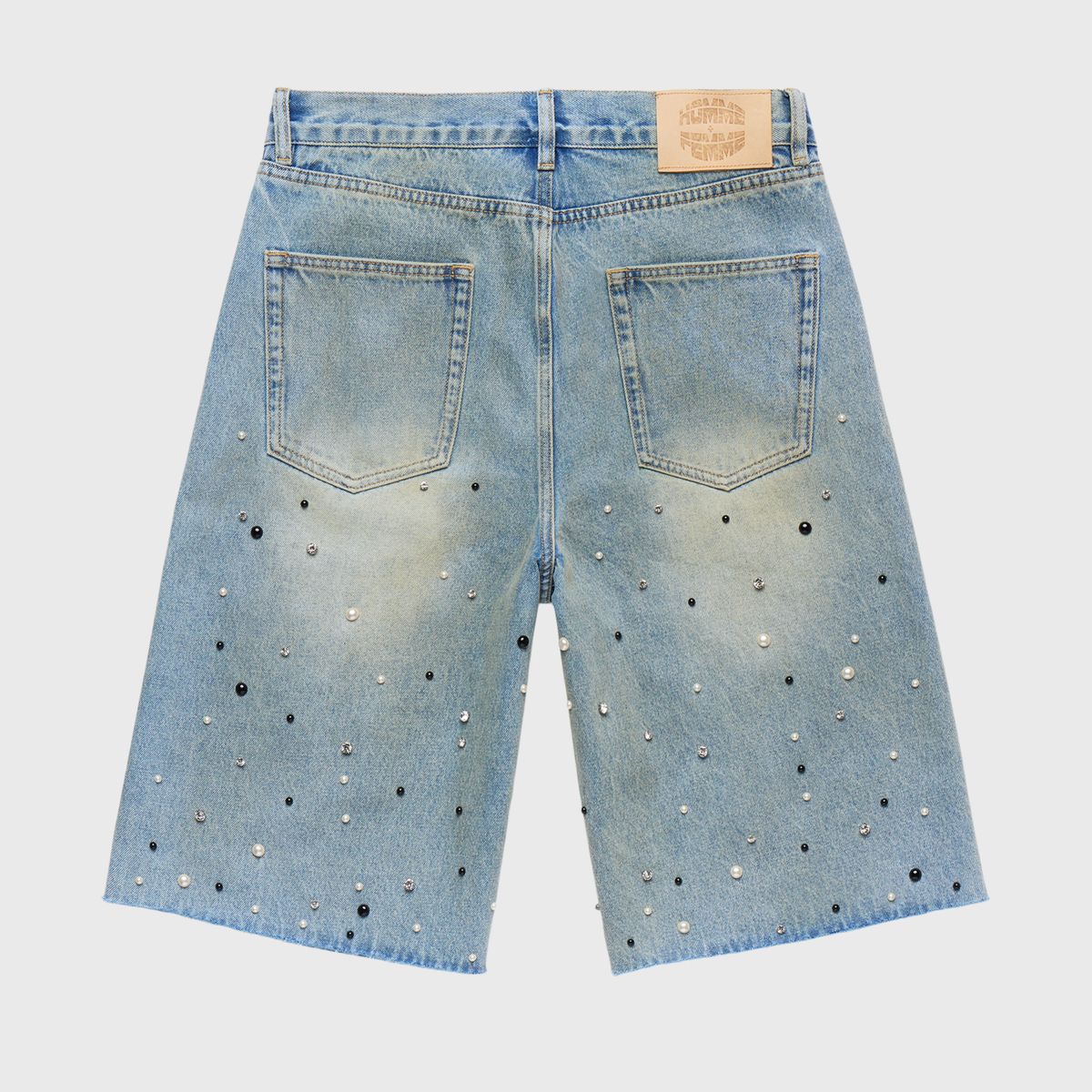 Gemstone Denim Shorts - Blue