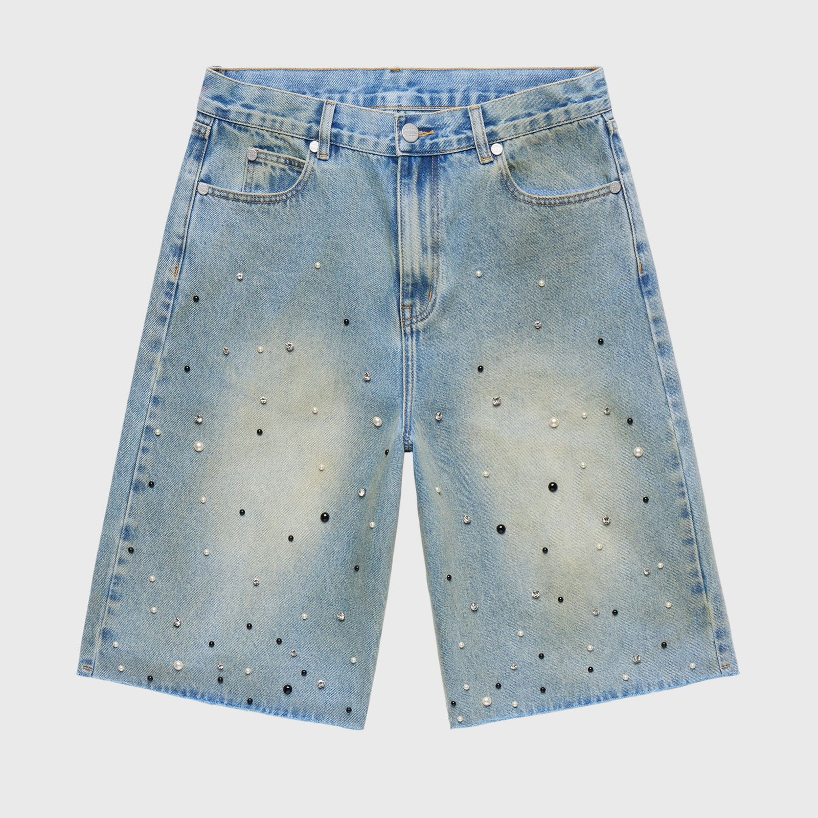 Gemstone Denim Shorts - Blue