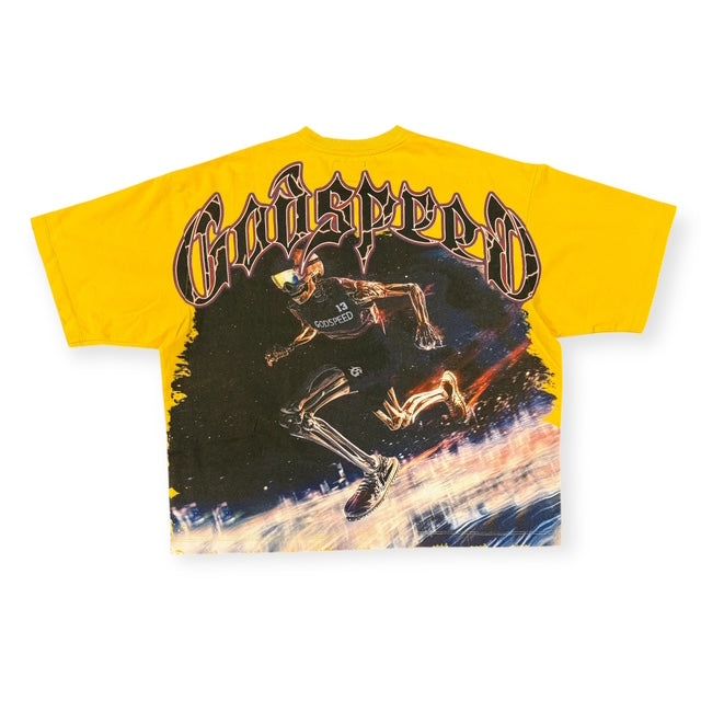 Godspeed GSPD Run Club Tee in yellow – view 1 of 2