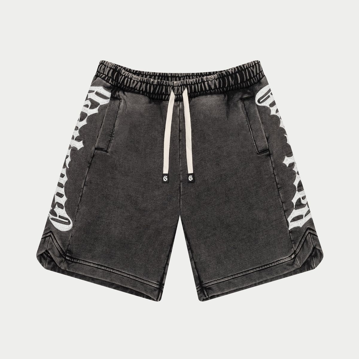 Godspeed CourtSide Shorts in charcoal wash, French terry shorts – view 1 of 3