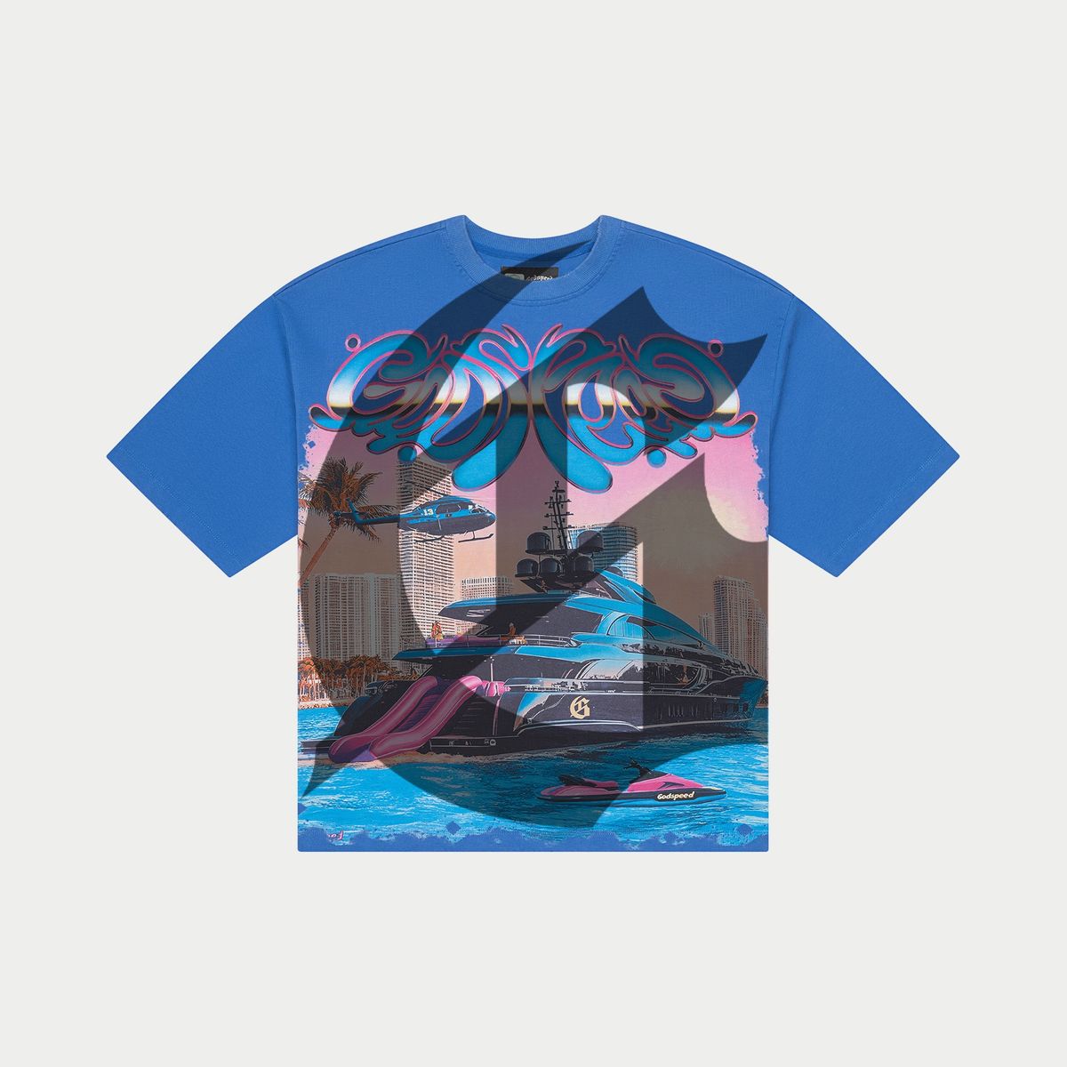 Godspeed Memento Vivere Tee in royal blue – view 1 of 2