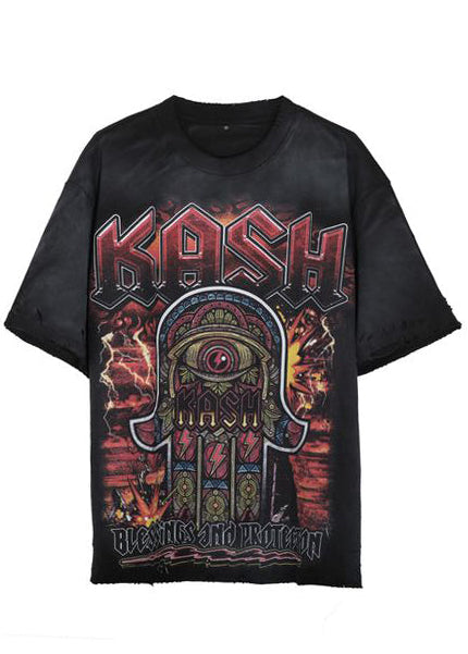 Kash Tour Merch Third Eye Inferno distressed tee in black – view 1 of 3