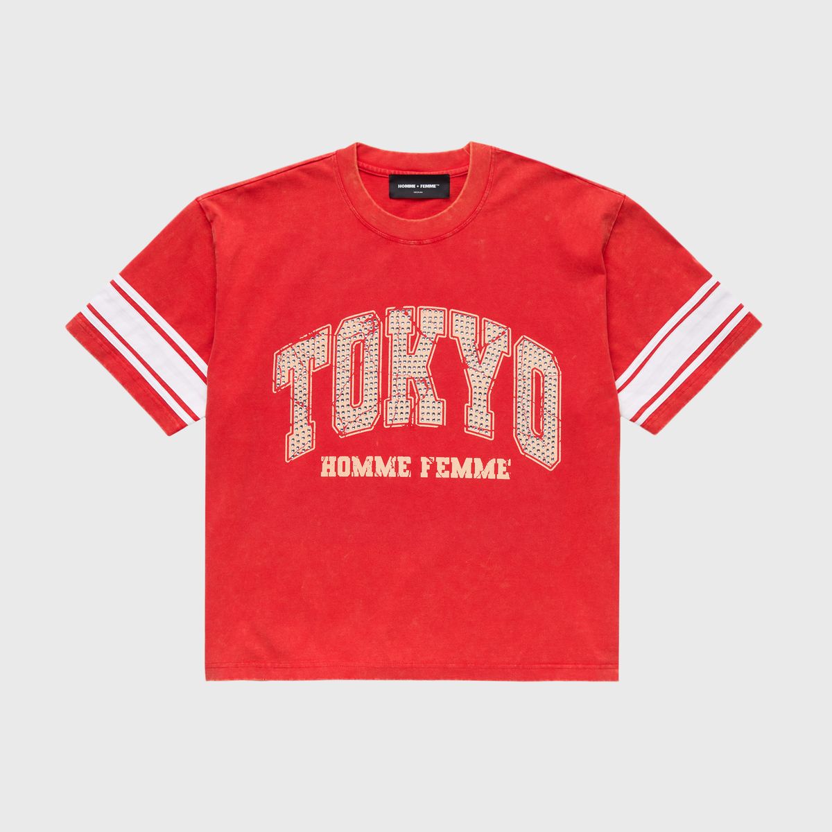Homme + Femme Tokyo Rhinestone Tee in red – view 1 of 2