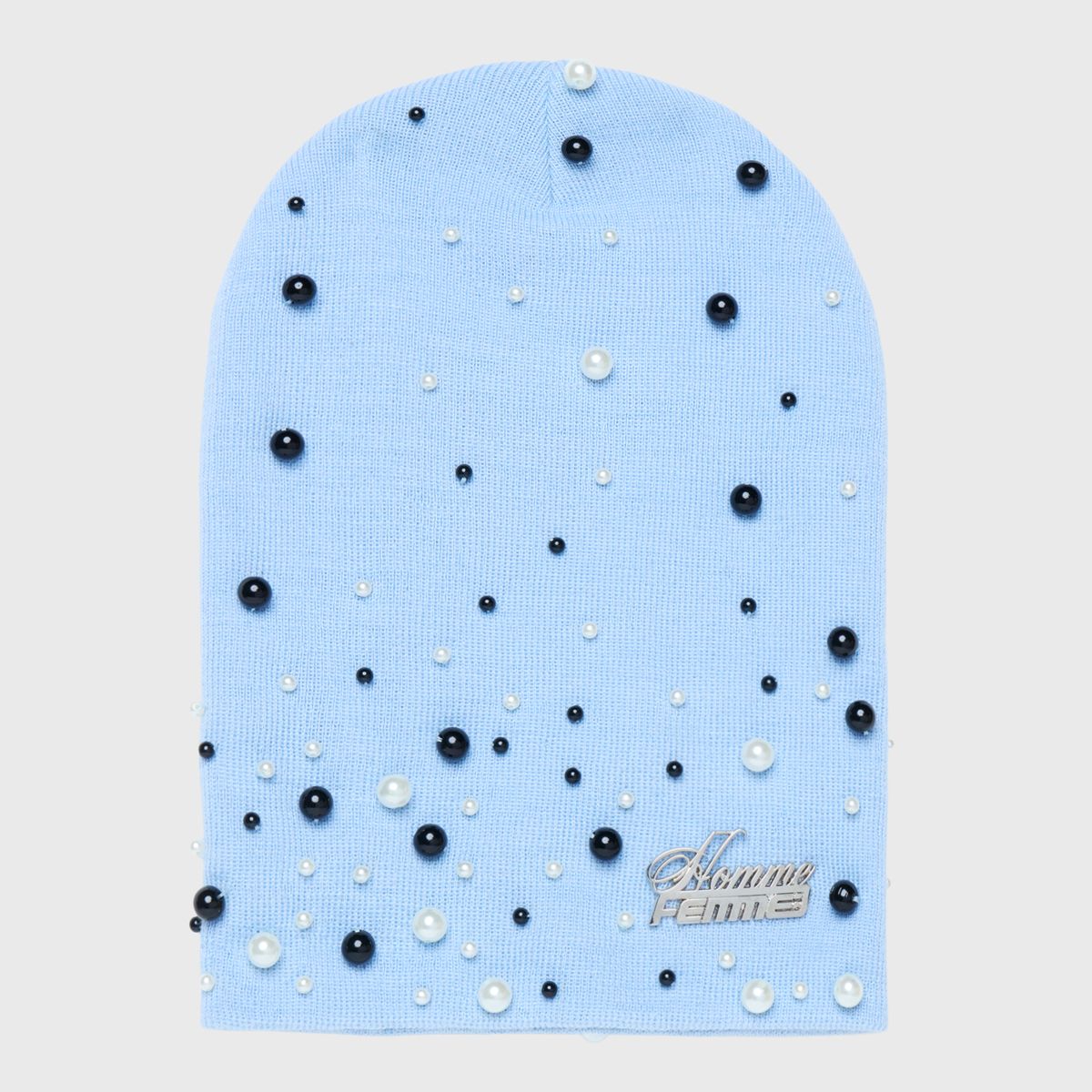 Homme + Femme Pearl Beanie in baby blue – view 1 of 3