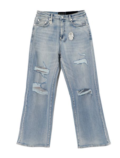 Kash Hamsa-28-B baggy fit jeans in light blue – view 1 of 7