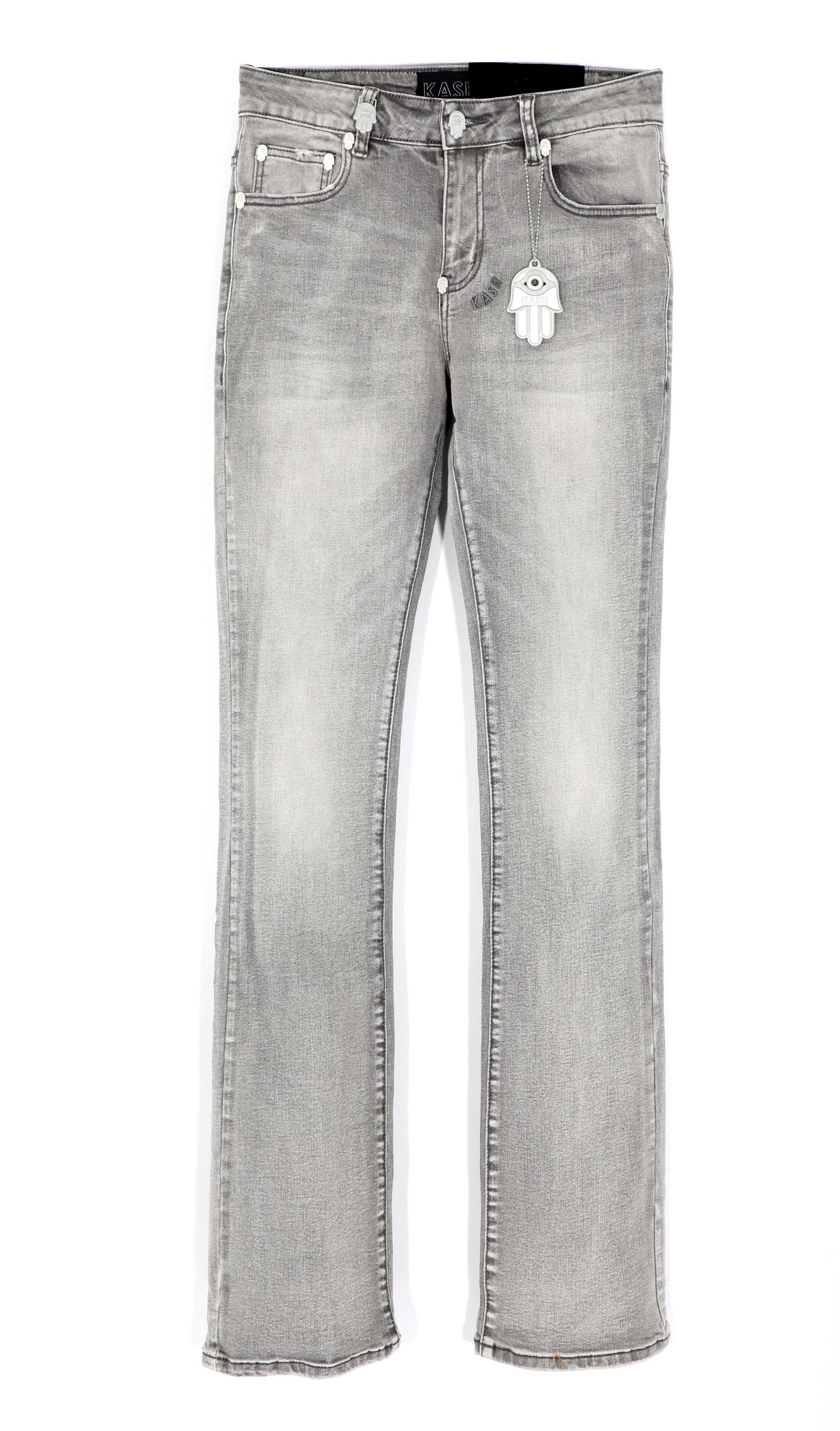 Kash Hamsa-27-S Straight Stacked Denim in grey – view 1 of 6