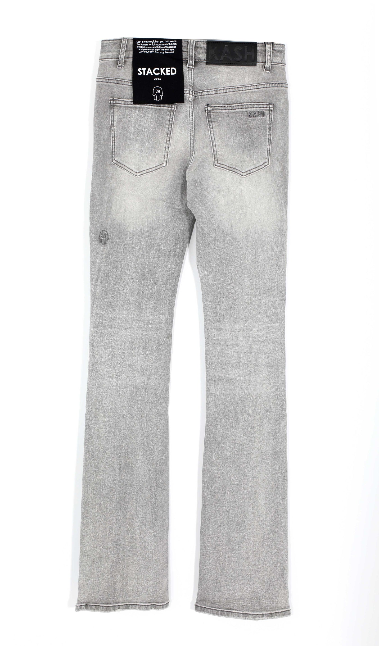 Kash Hamsa-27-S Straight Stacked Denim in grey – view 2 of 6