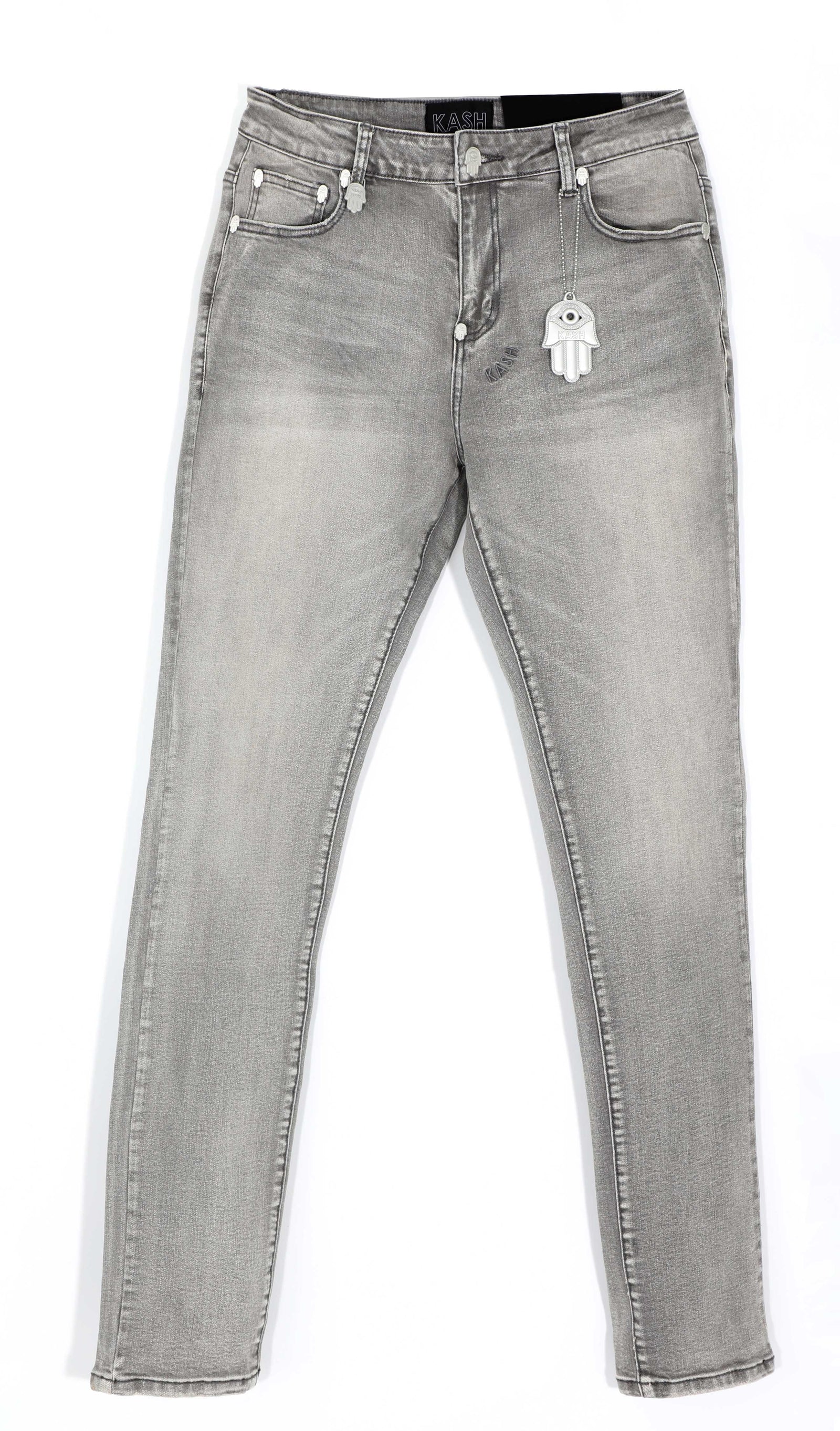 Kash Hamsa-27 skinny fit jeans in grey – view 1 of 10