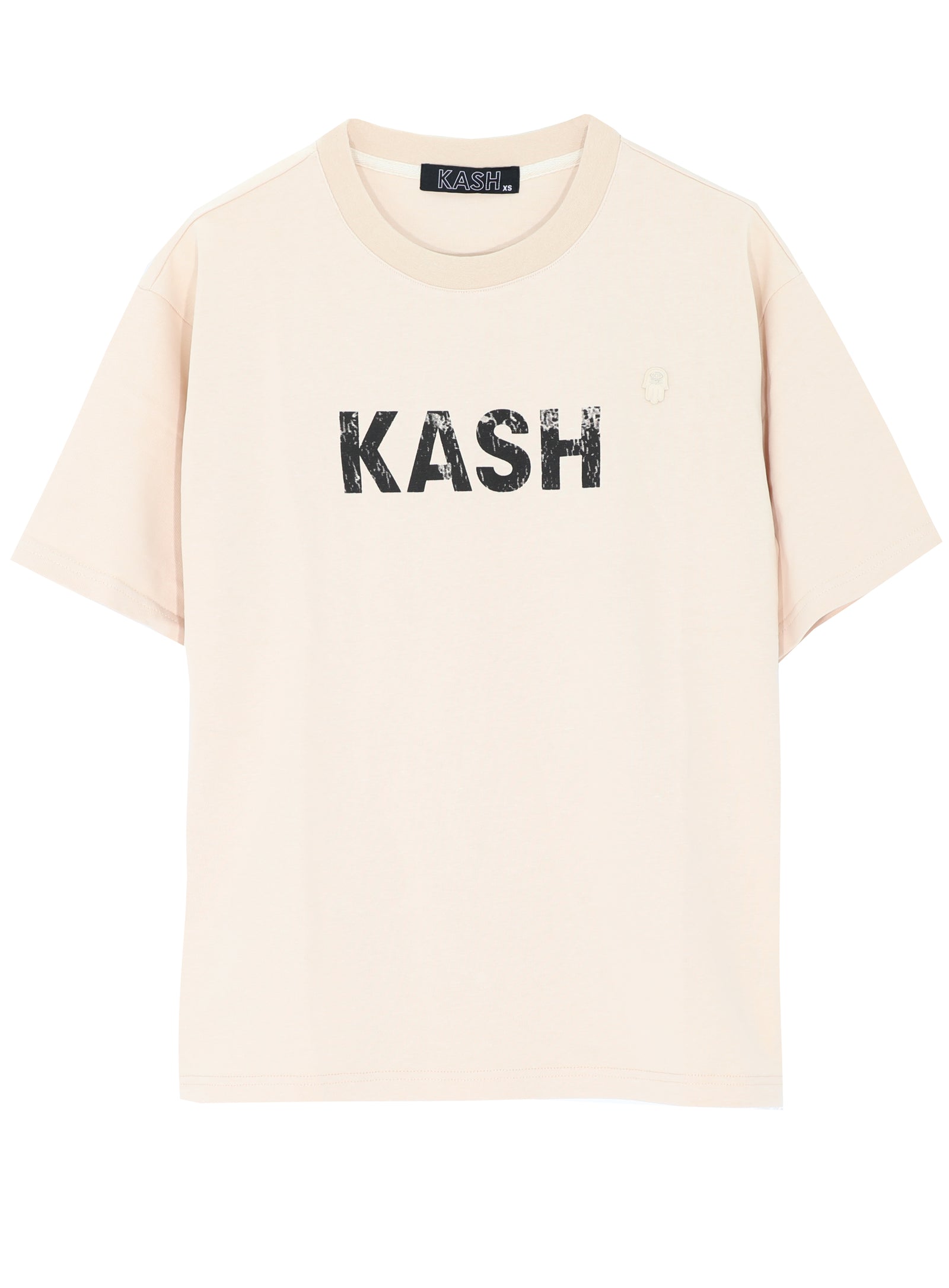 Maison Kash Tee in beige, short-sleeve crewneck tee – view 1 of 5