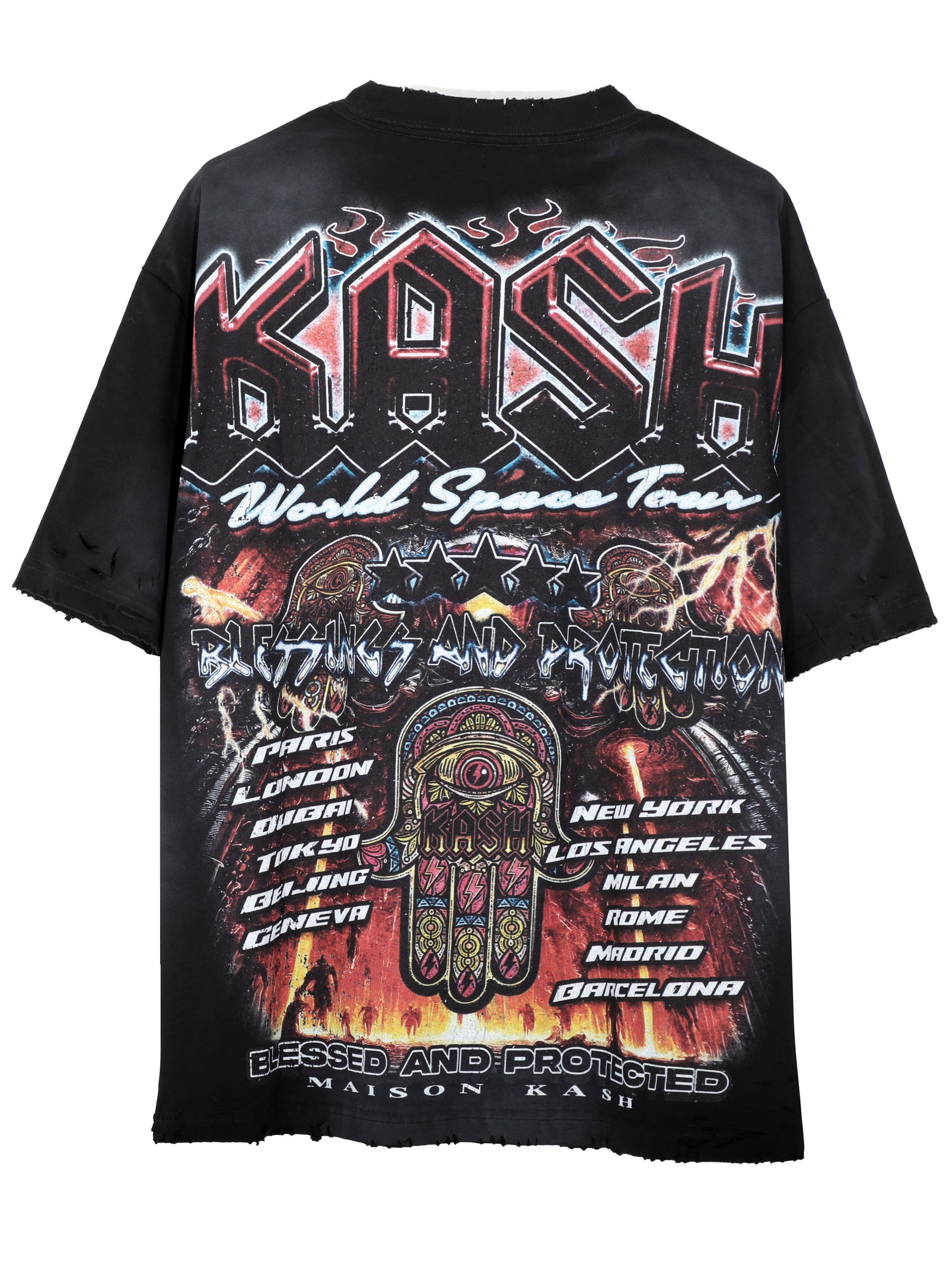 Kash Tour Merch Third Eye Inferno distressed tee in black – view 2 of 3