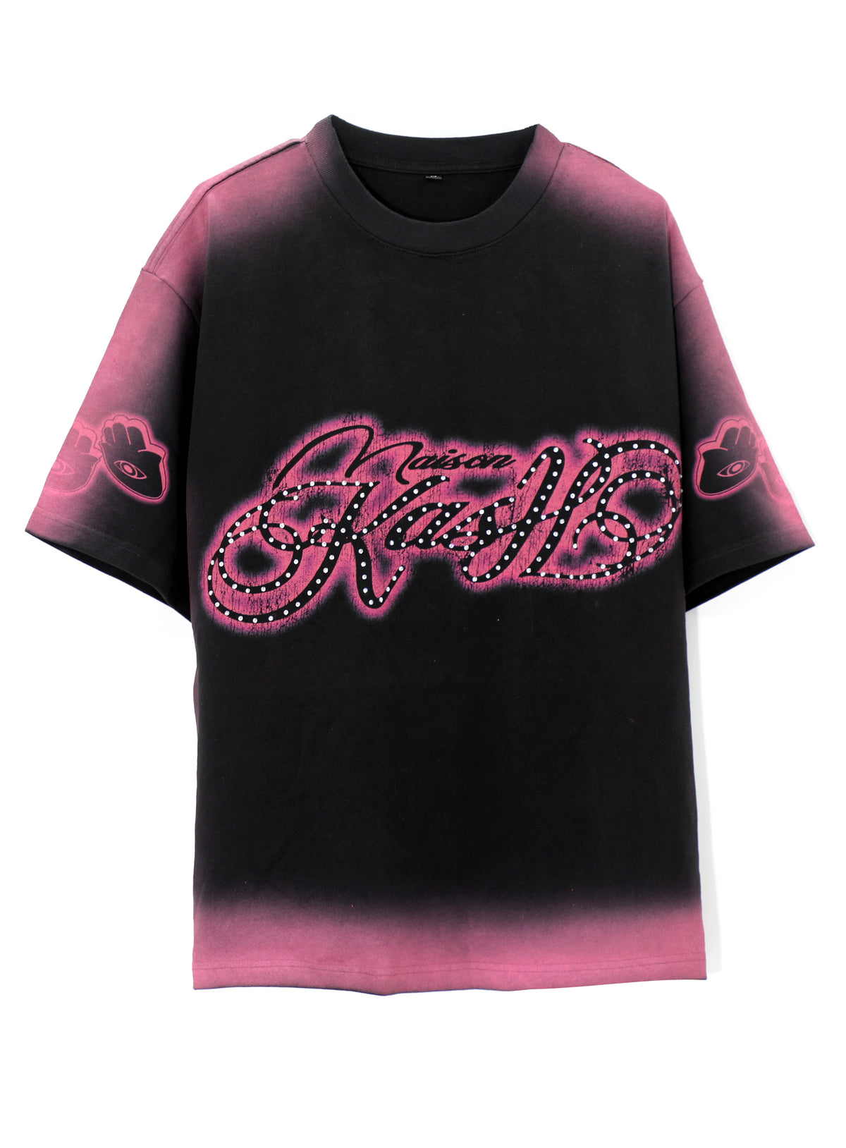 Midnight Magenta Heavy Weight SS Tee with Rhinestones