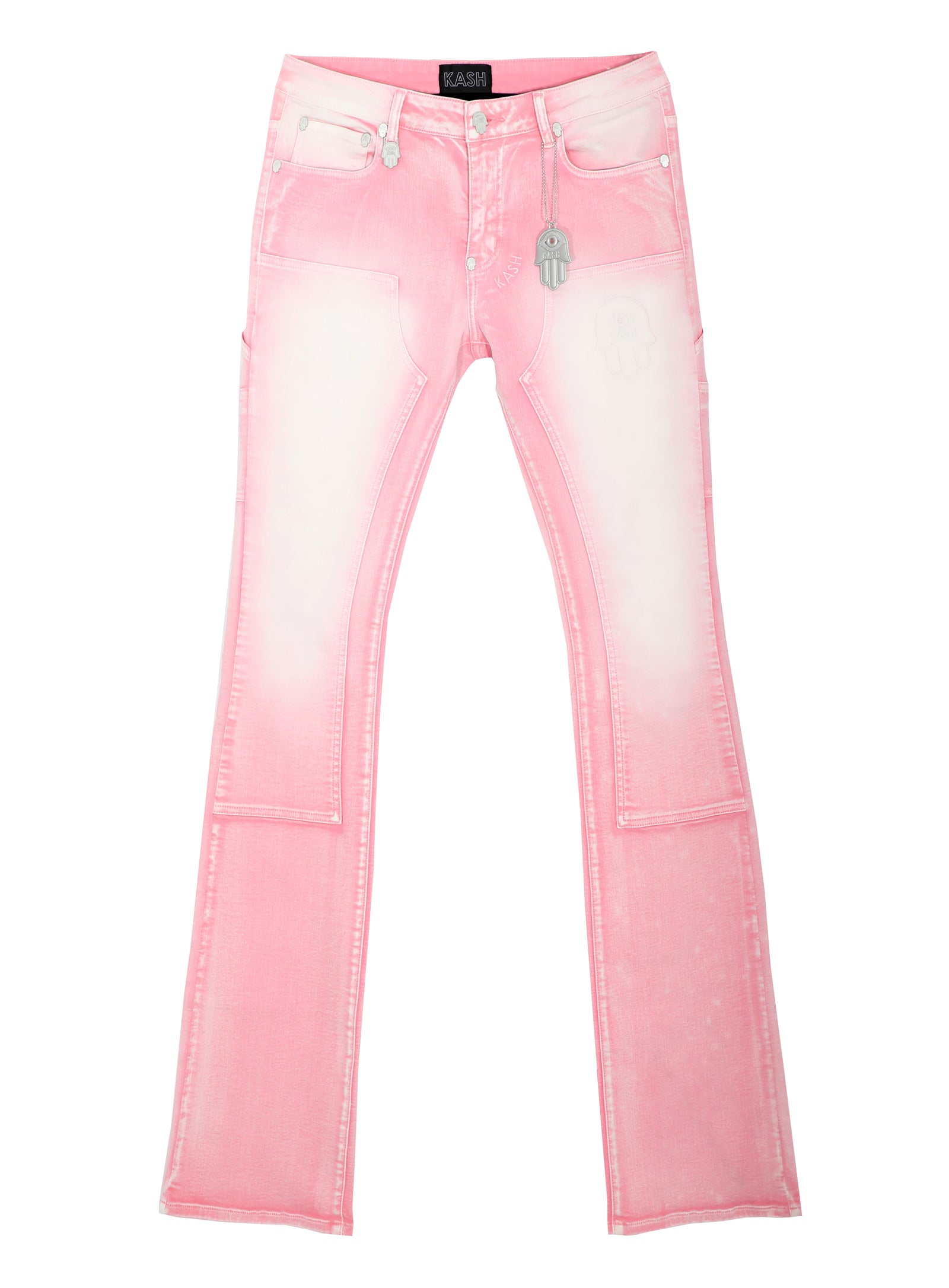 Kash Hamsa-43 Stacked Denim in pink, stacked jeans – view 1 of 5