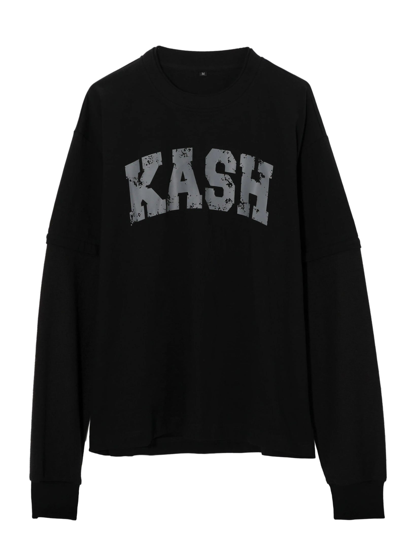 Kash FW25 PACT-05 Long Sleeve Crewneck in black, pullover crewneck – view 1 of 4