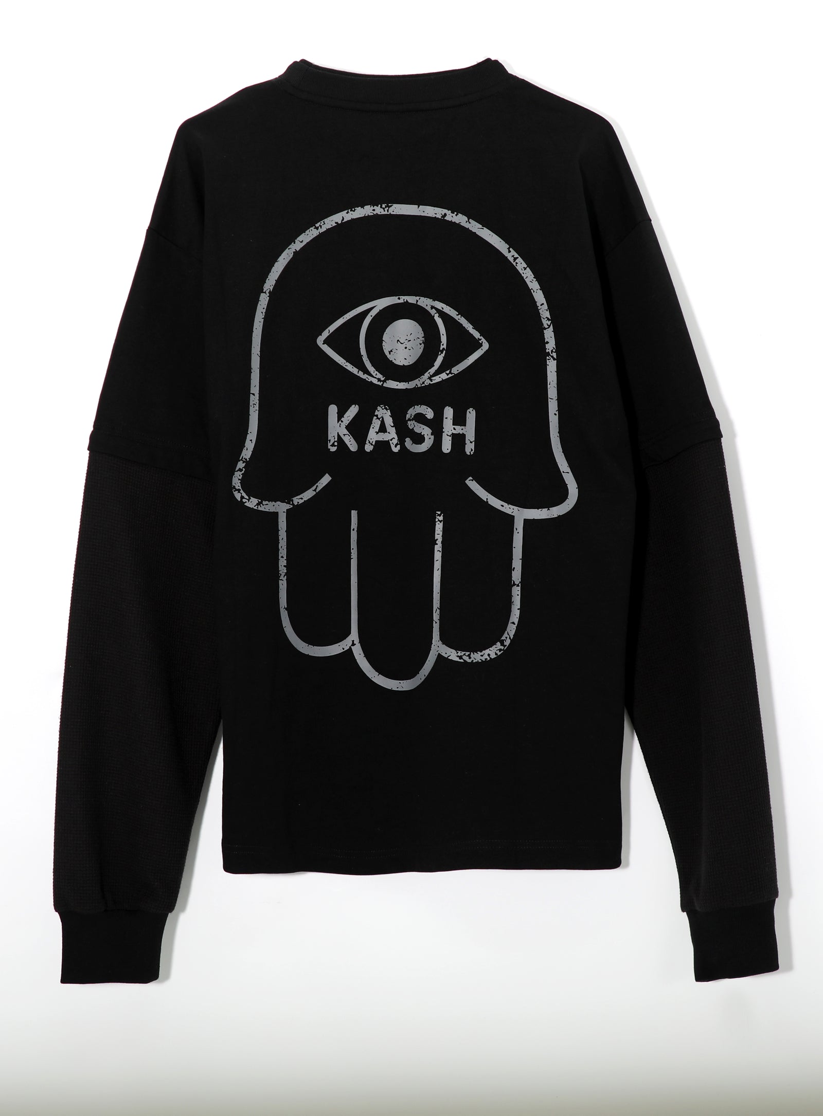 Kash FW25 PACT-05 Long Sleeve Crewneck in black, pullover crewneck – view 2 of 4