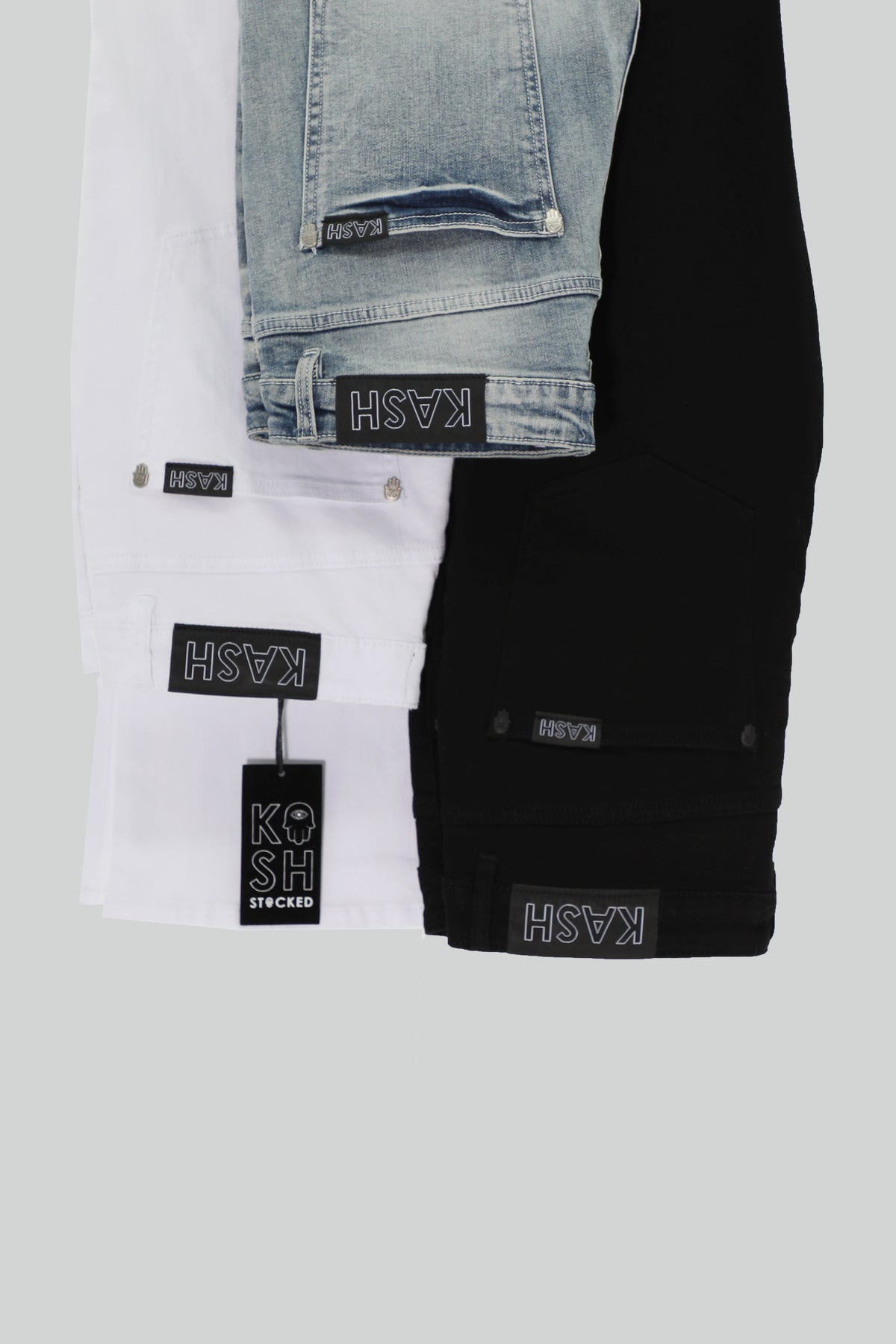 KASH STACKED DENIM - WHITE