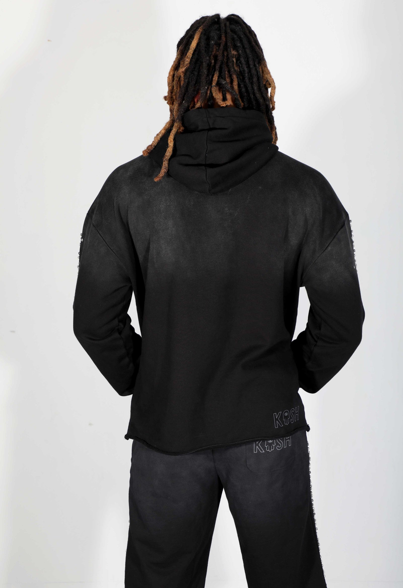 Kash Diamond Collection diamond argyle sweatpants in black – view 6 of 6