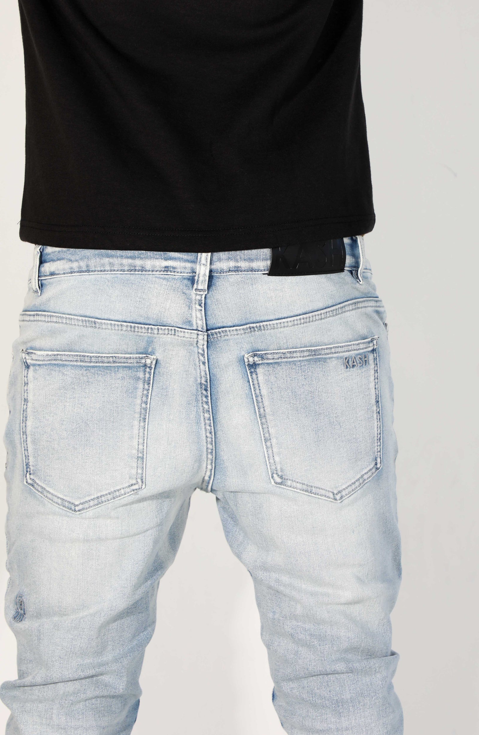 Kash Hamsa-28 skinny ripped jeans in light blue – view 6 of 7
