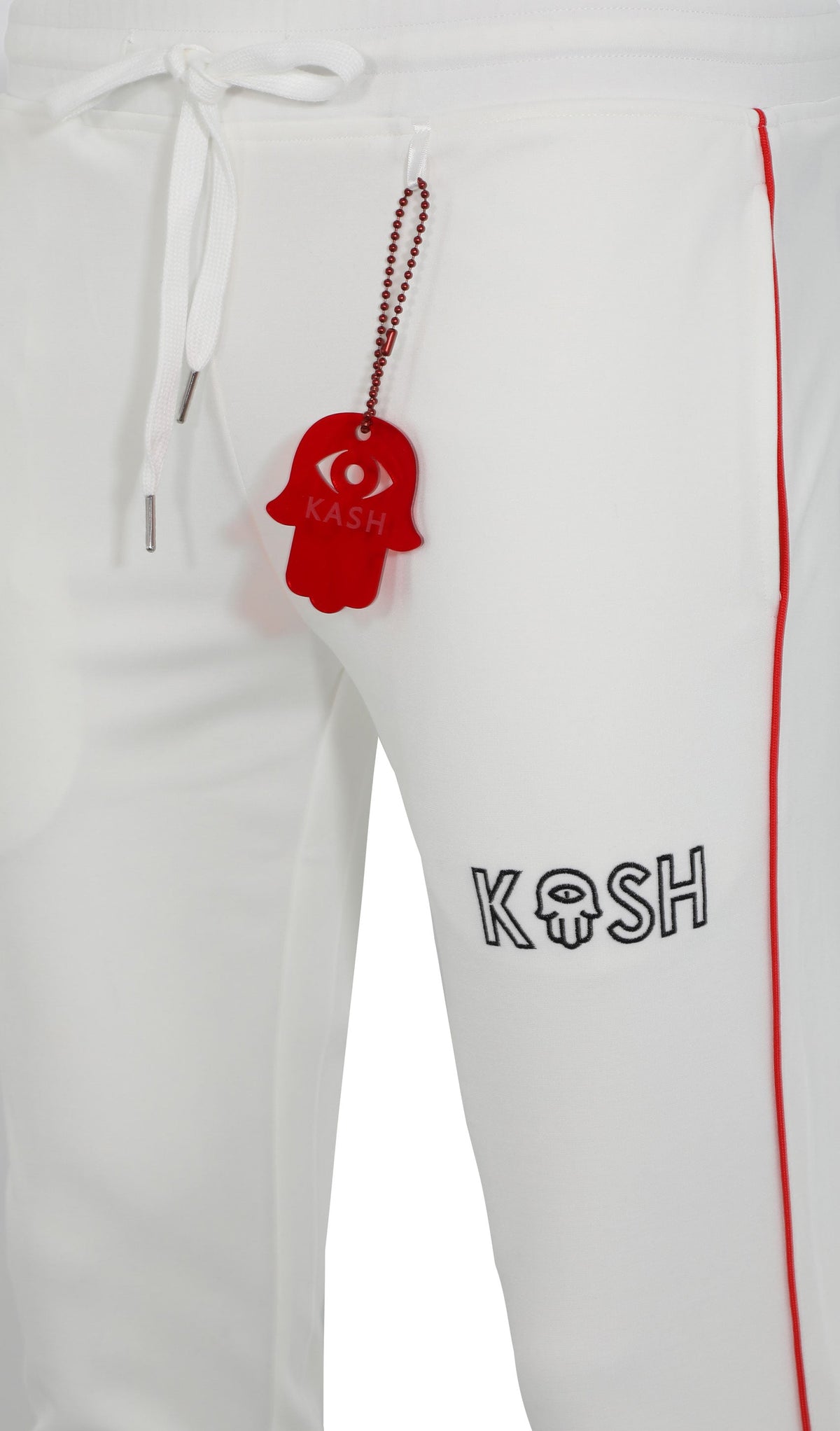 KASH PIPE TRACK PANTS - WHITE