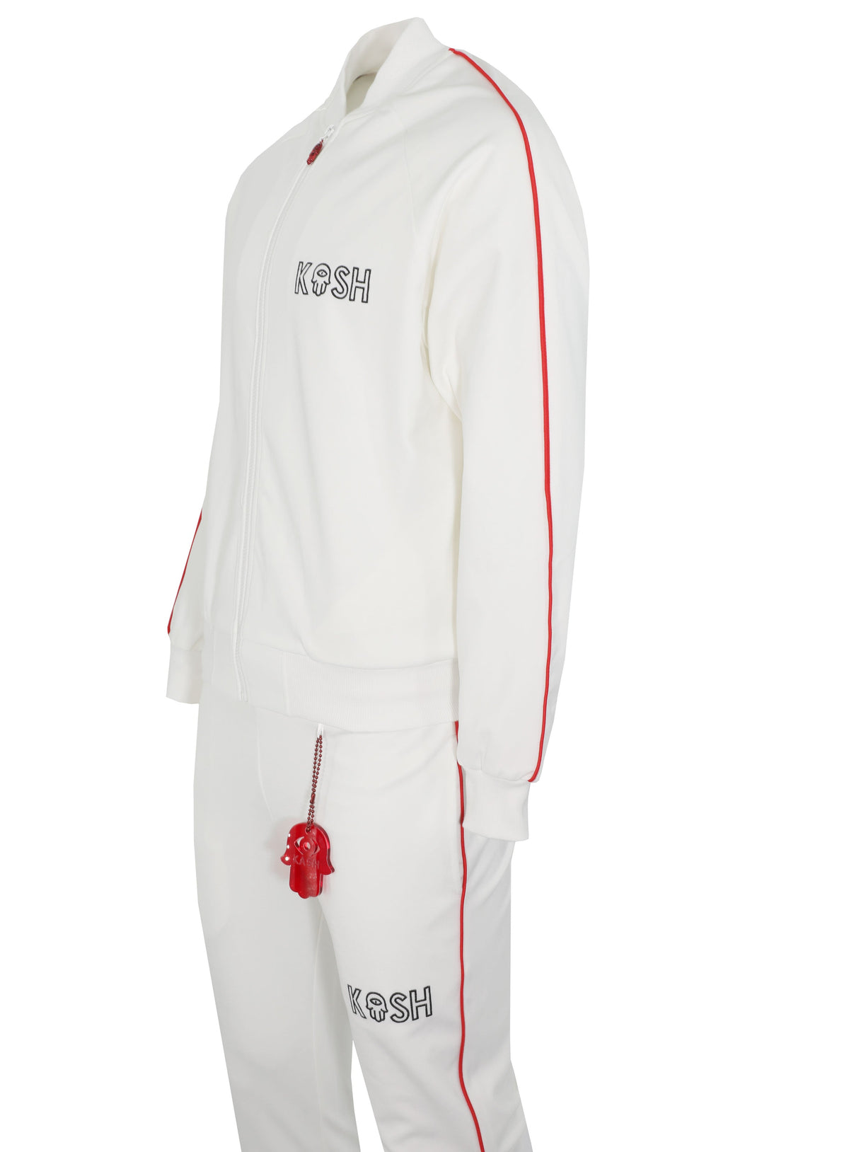 KASH PIPE TRACK JACKET - WHITE / FINAL SALE