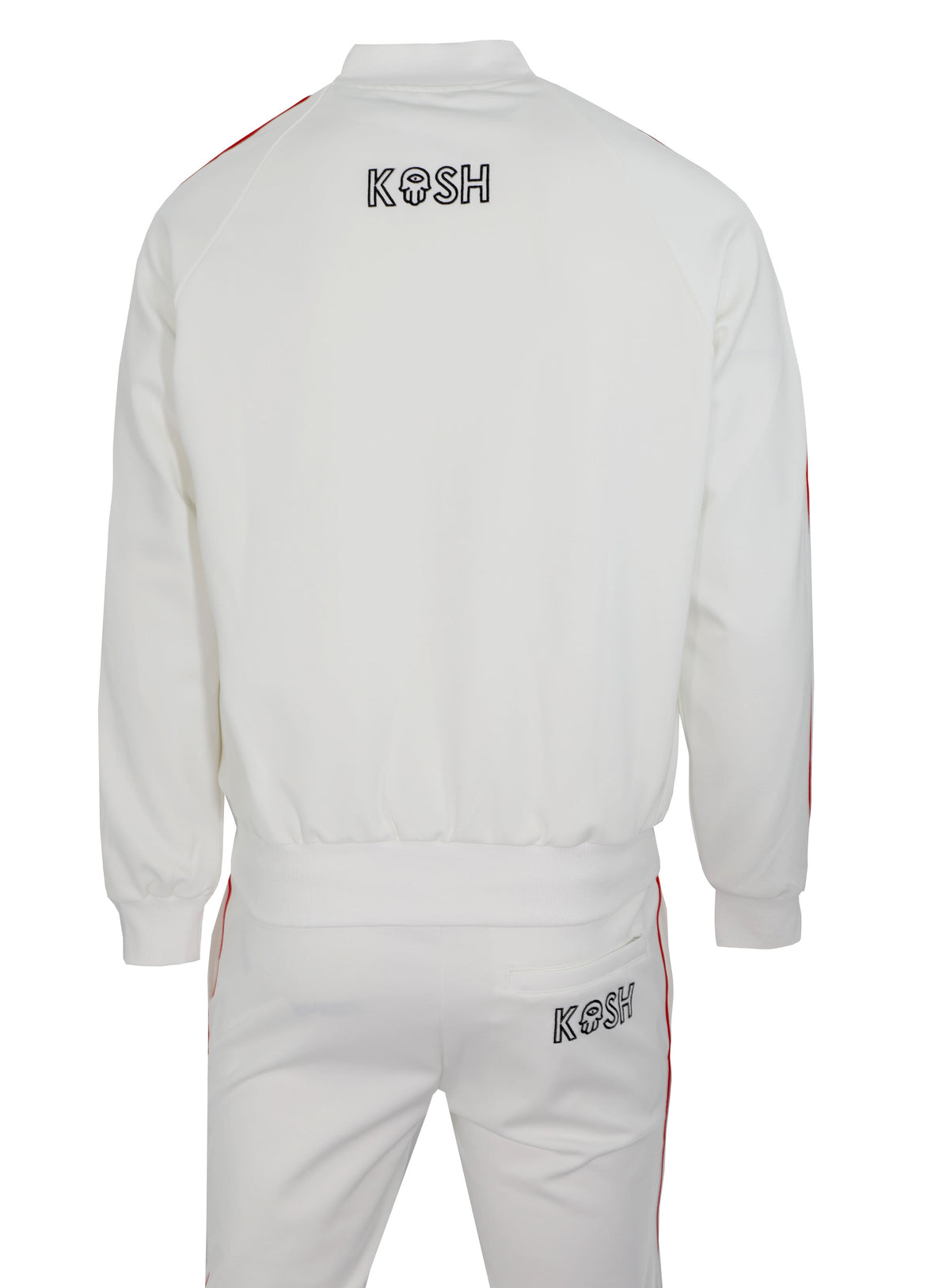 KASH PIPE TRACK JACKET - WHITE / FINAL SALE