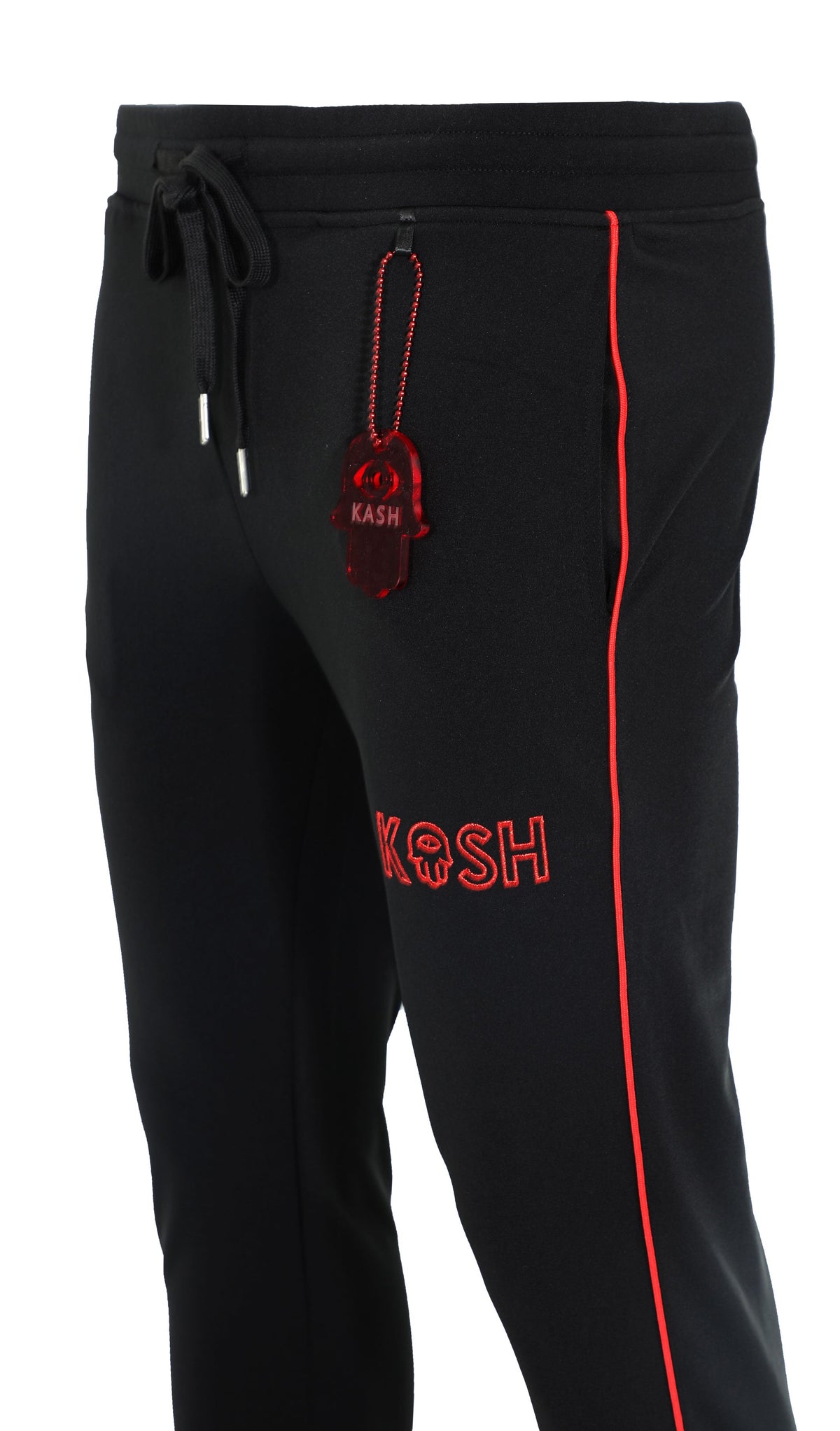 KASH PIPE TRACK PANTS - BLACK