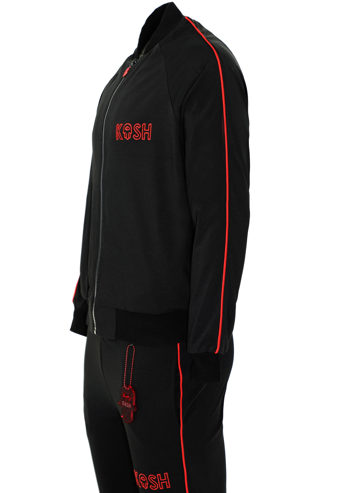 KASH PIPE TRACK JACKET - BLACK