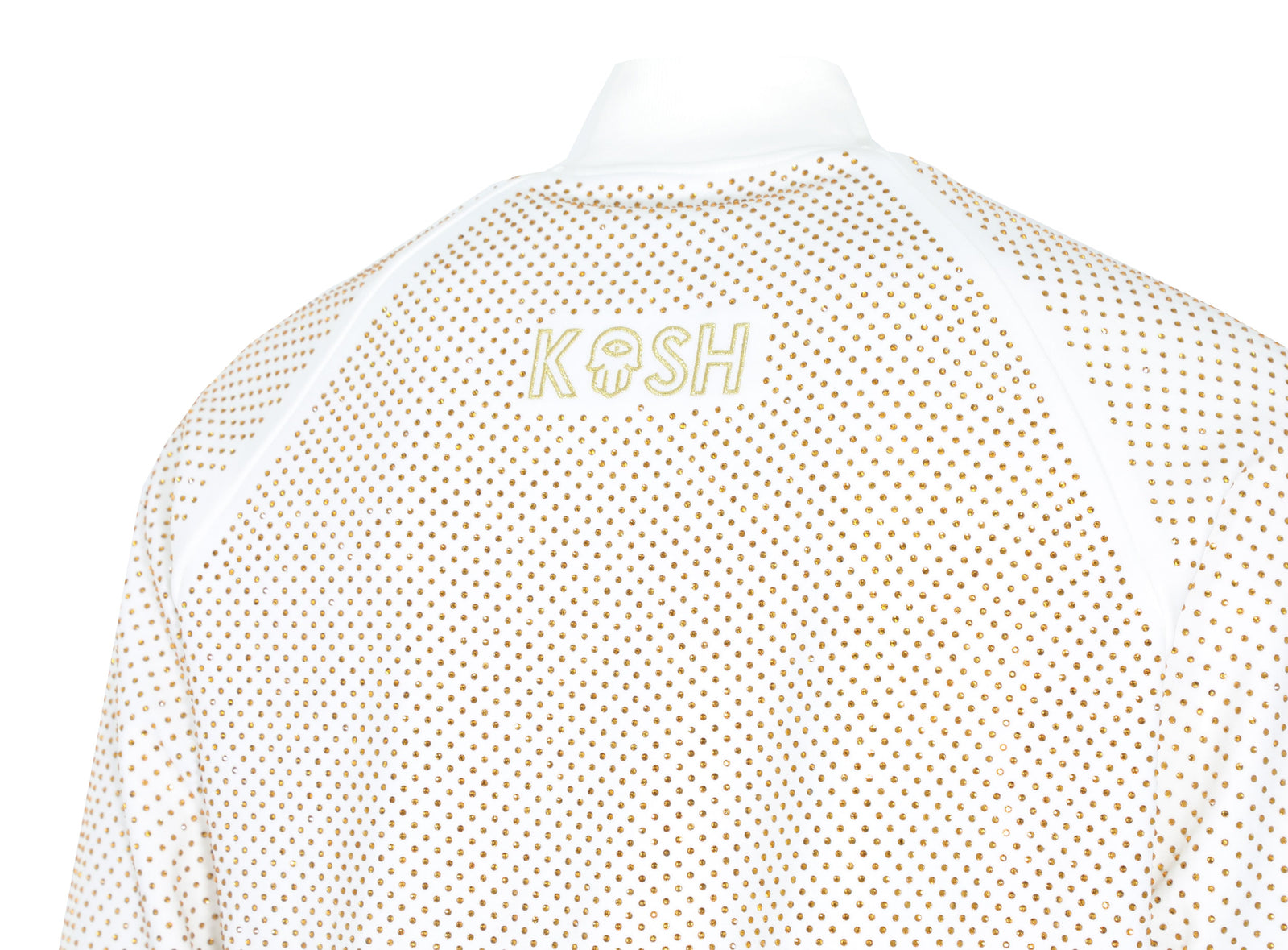 Kash Crystal Track Jacket with Hamsa Logo 2.0 in white/gold – view 3 of 7