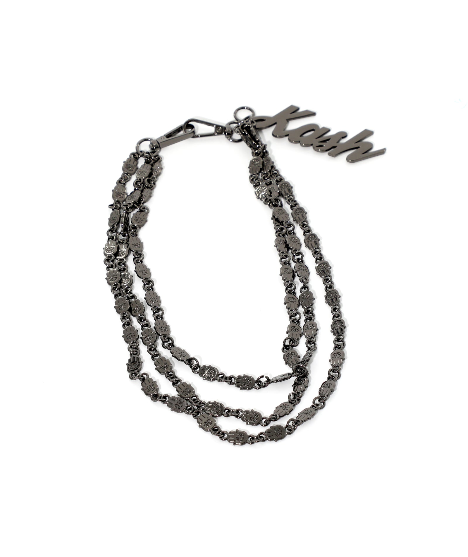 Kash Hamsa Wallet Chain 3 Layers in black – view 1 of 2