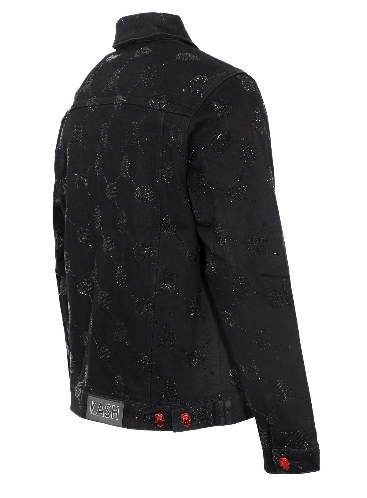 KASH HAMSA ARGYLE JACKET - BLACK