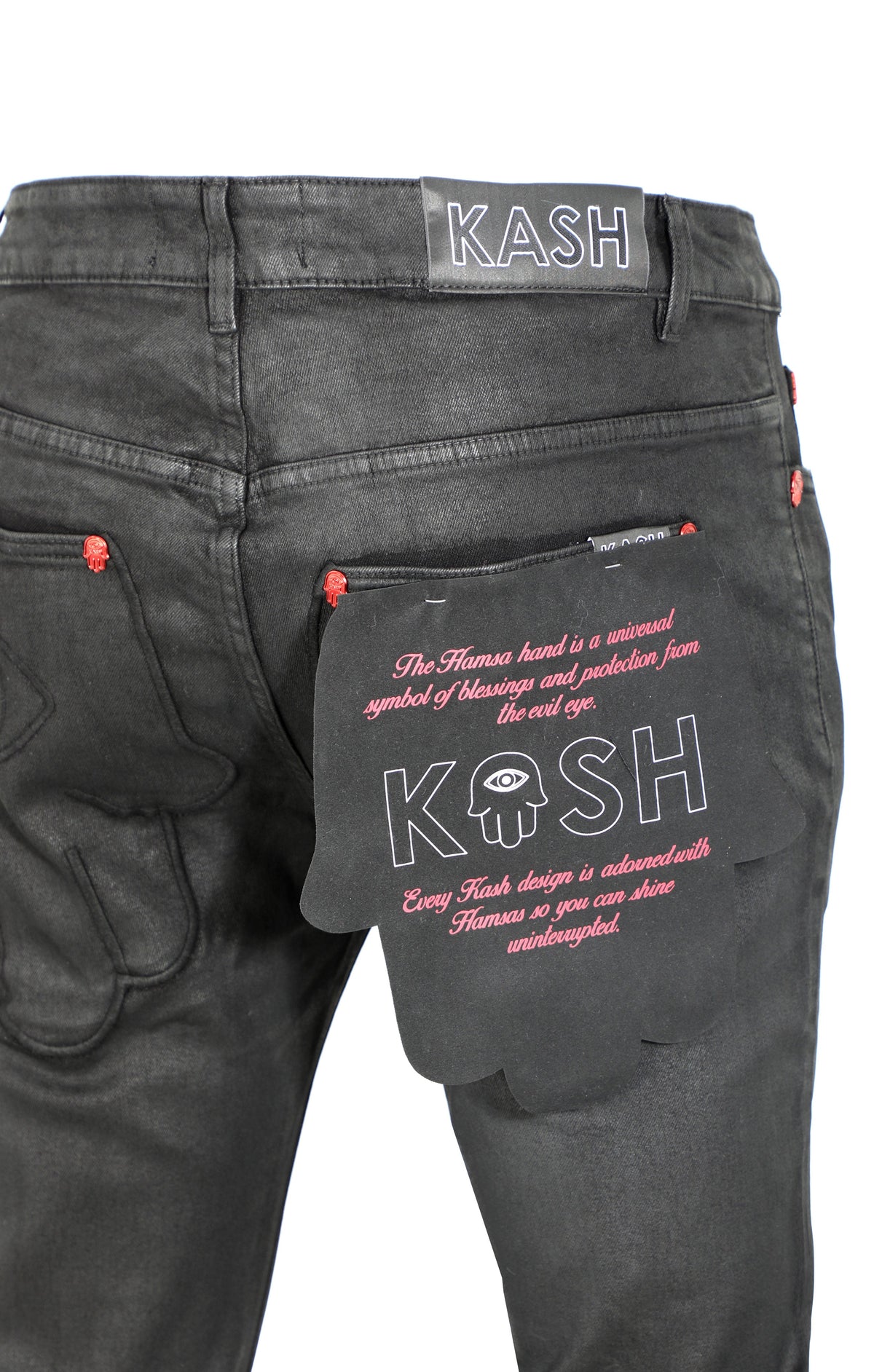 HAMSA POCKET WAX DENIM - BLACK
