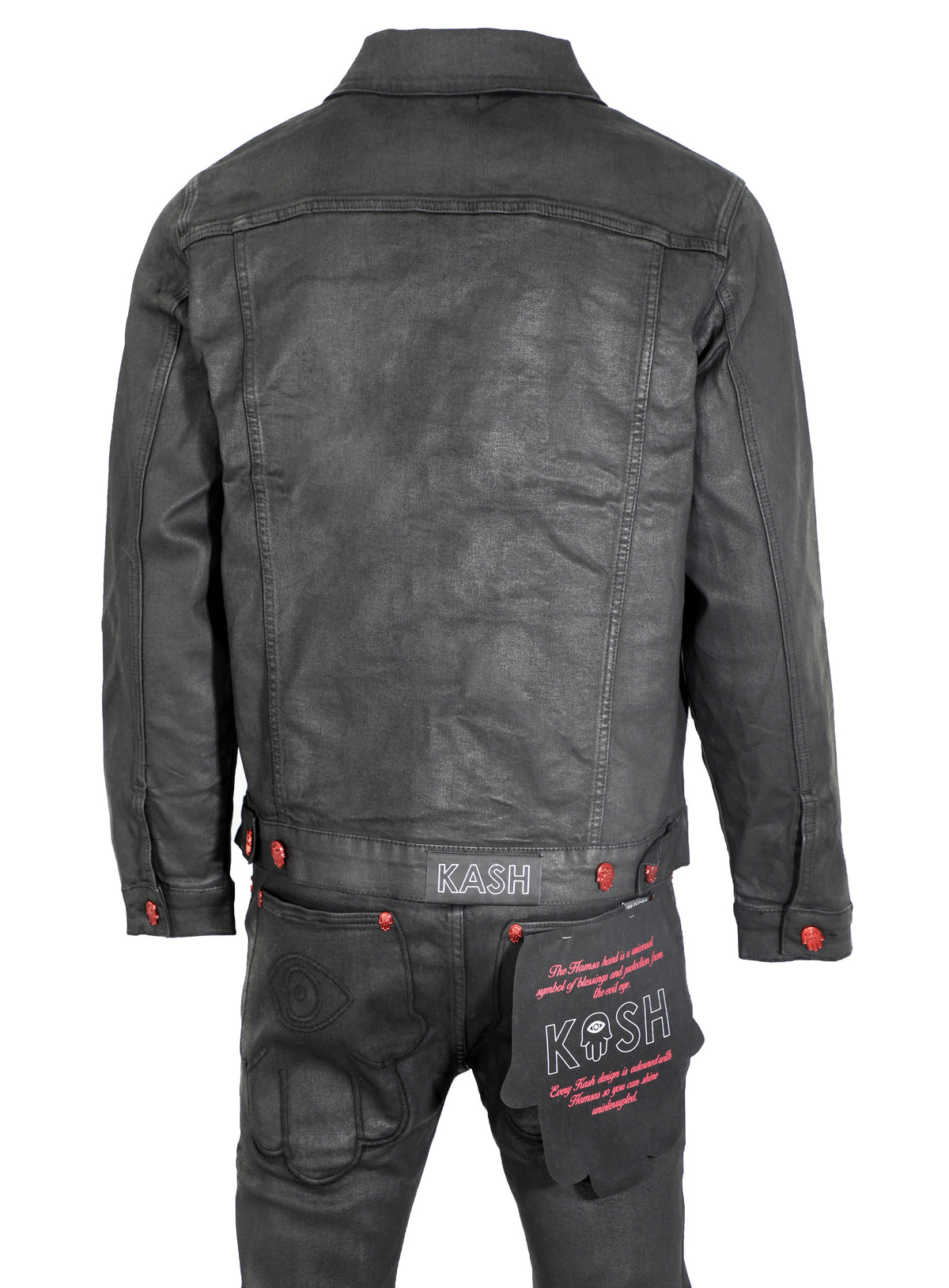 HAMSA POCKET WAX DENIM - BLACK
