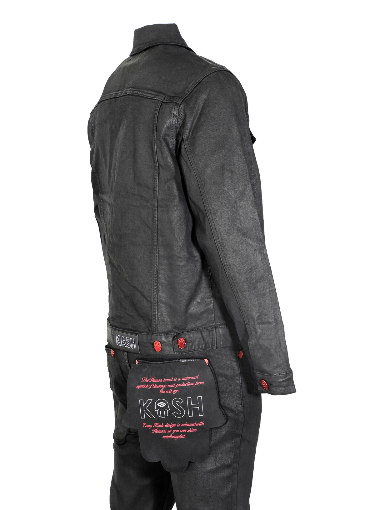 HAMSA POCKET WAX DENIM - BLACK