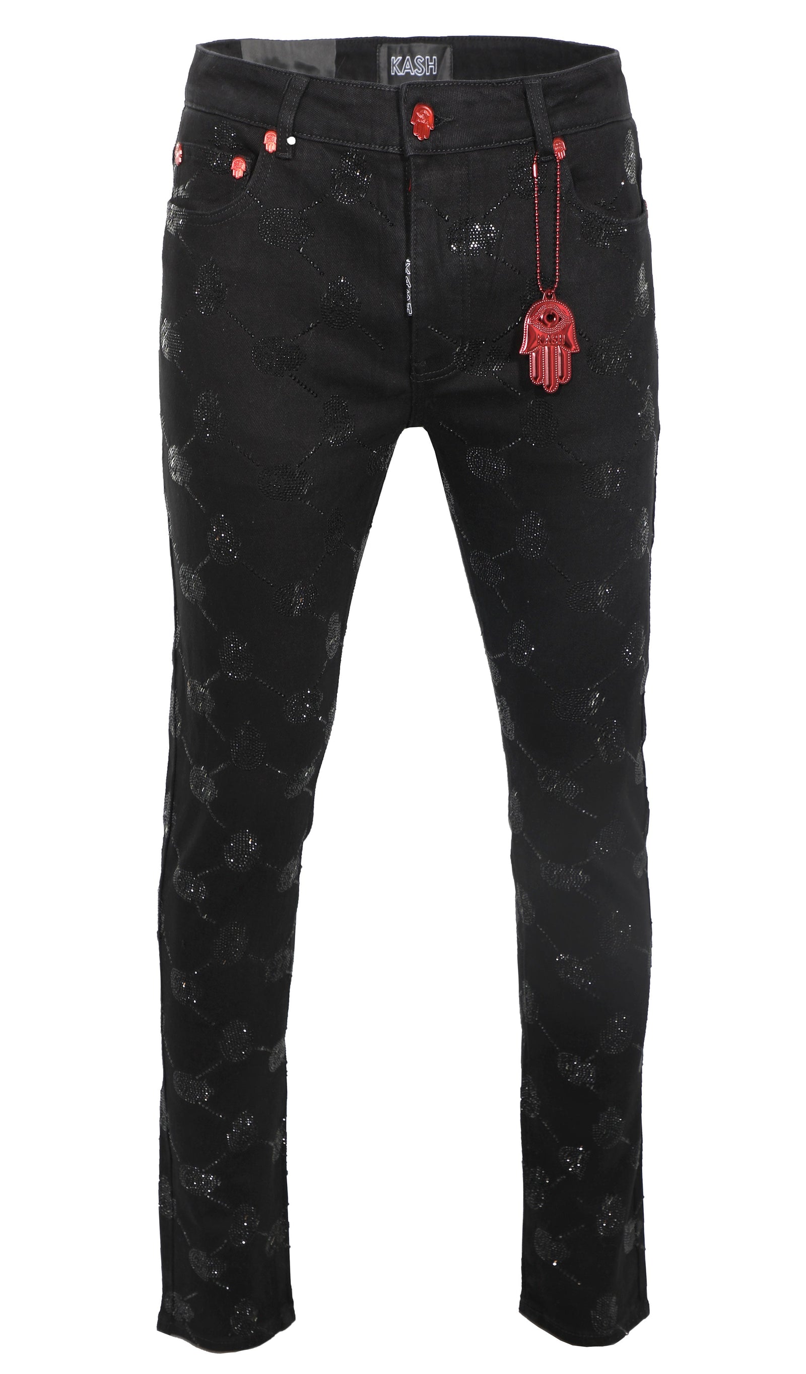 Kash Diamond Collection Argyle Stoned Pants in black – view 2 of 10