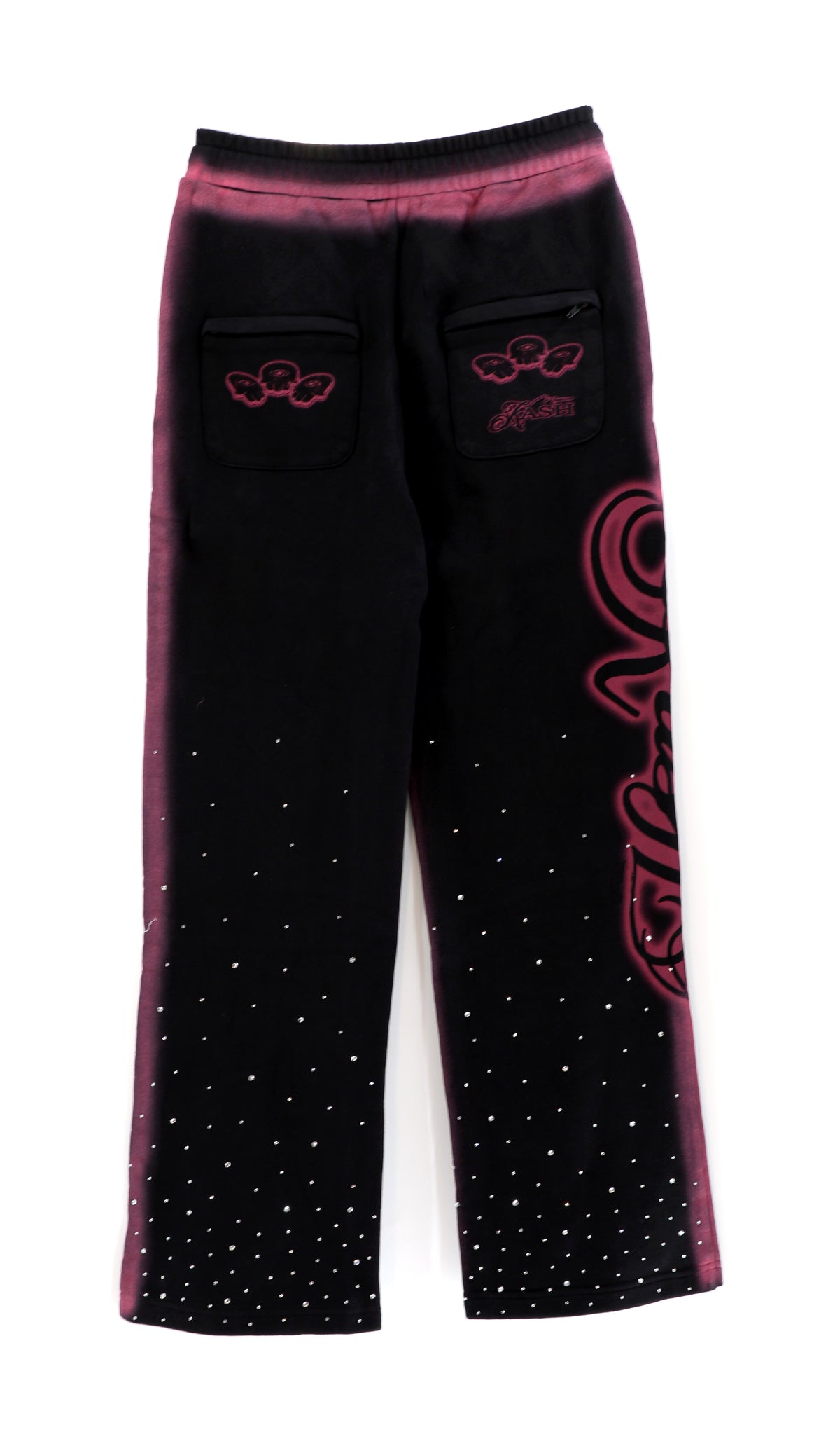 Midnight Magenta Heavy Weight Sweatpants with Rhinestones
