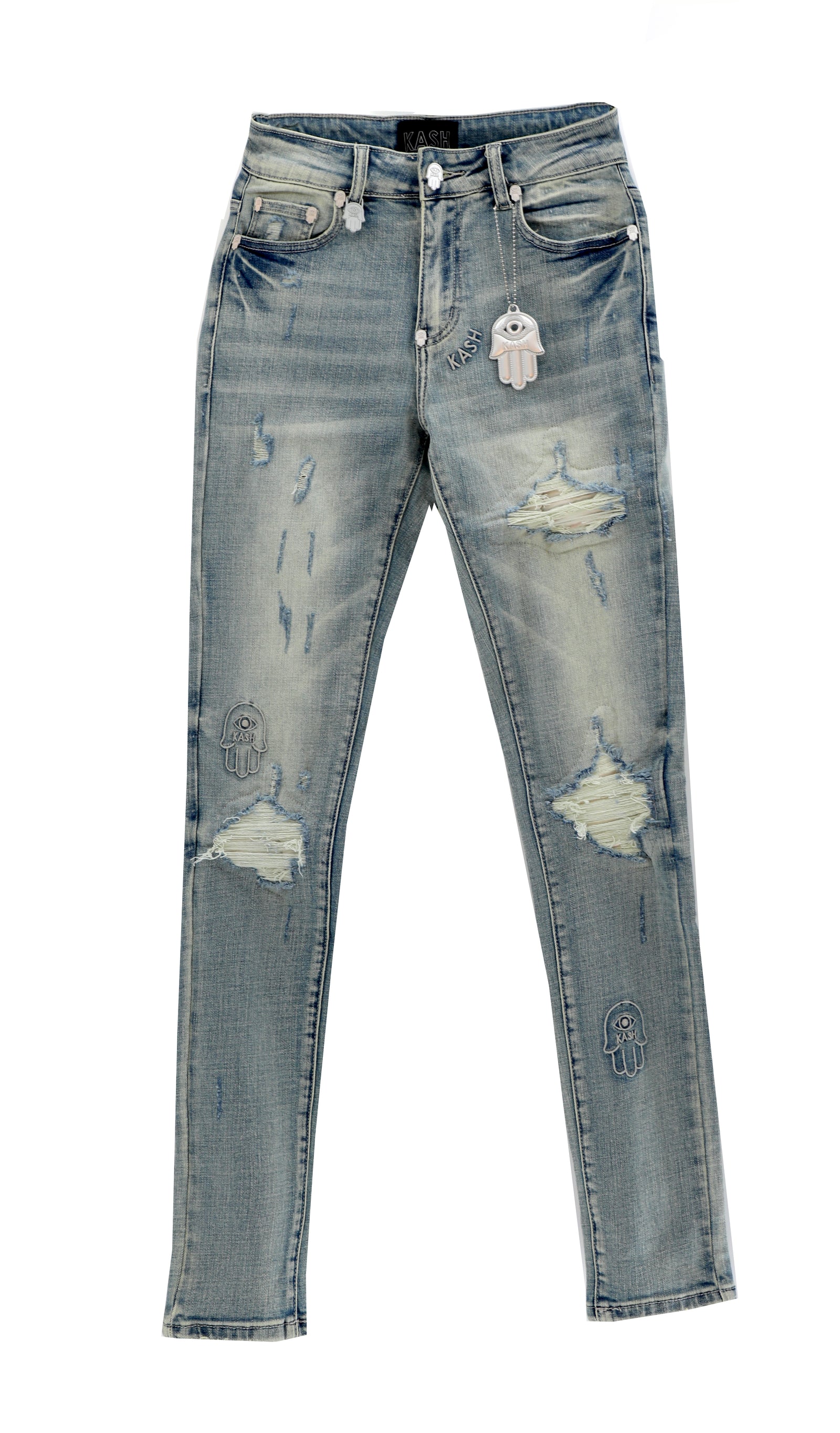 Kash Hamsa-53 skinny fit jeans in light blue – view 1 of 2