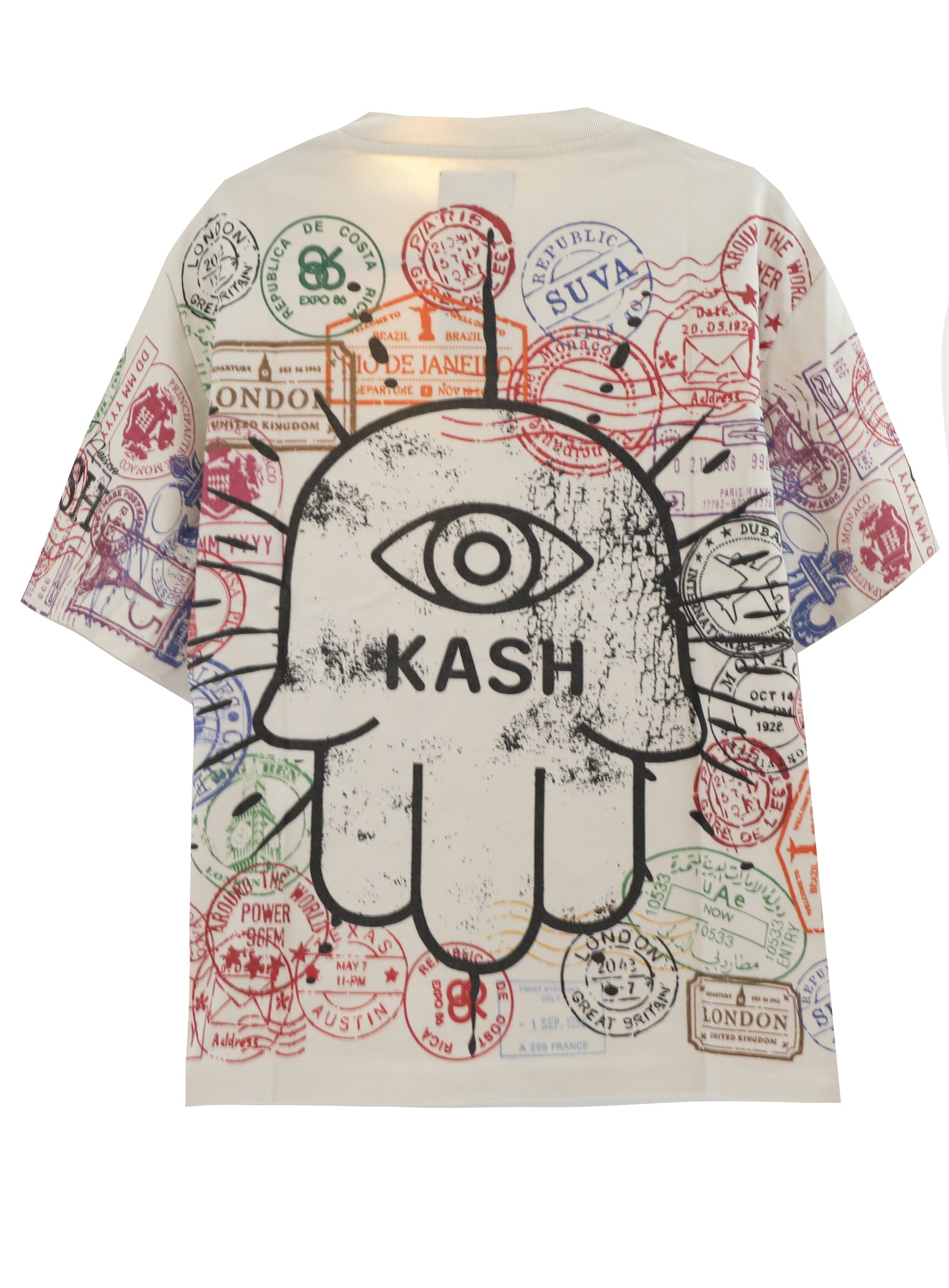 Kash Passport Collection heavyweight oversized tee in off white – view 2 of 3
