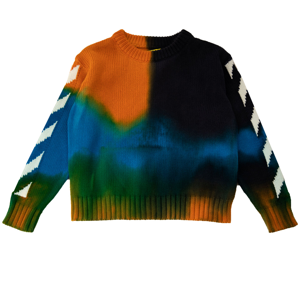TIE DYE KNIT CREWNECK MELON WHITE - MULTI