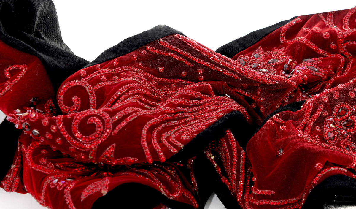 KASH BLACK W/RED DIAMOND STACKED JEANS- BLACK