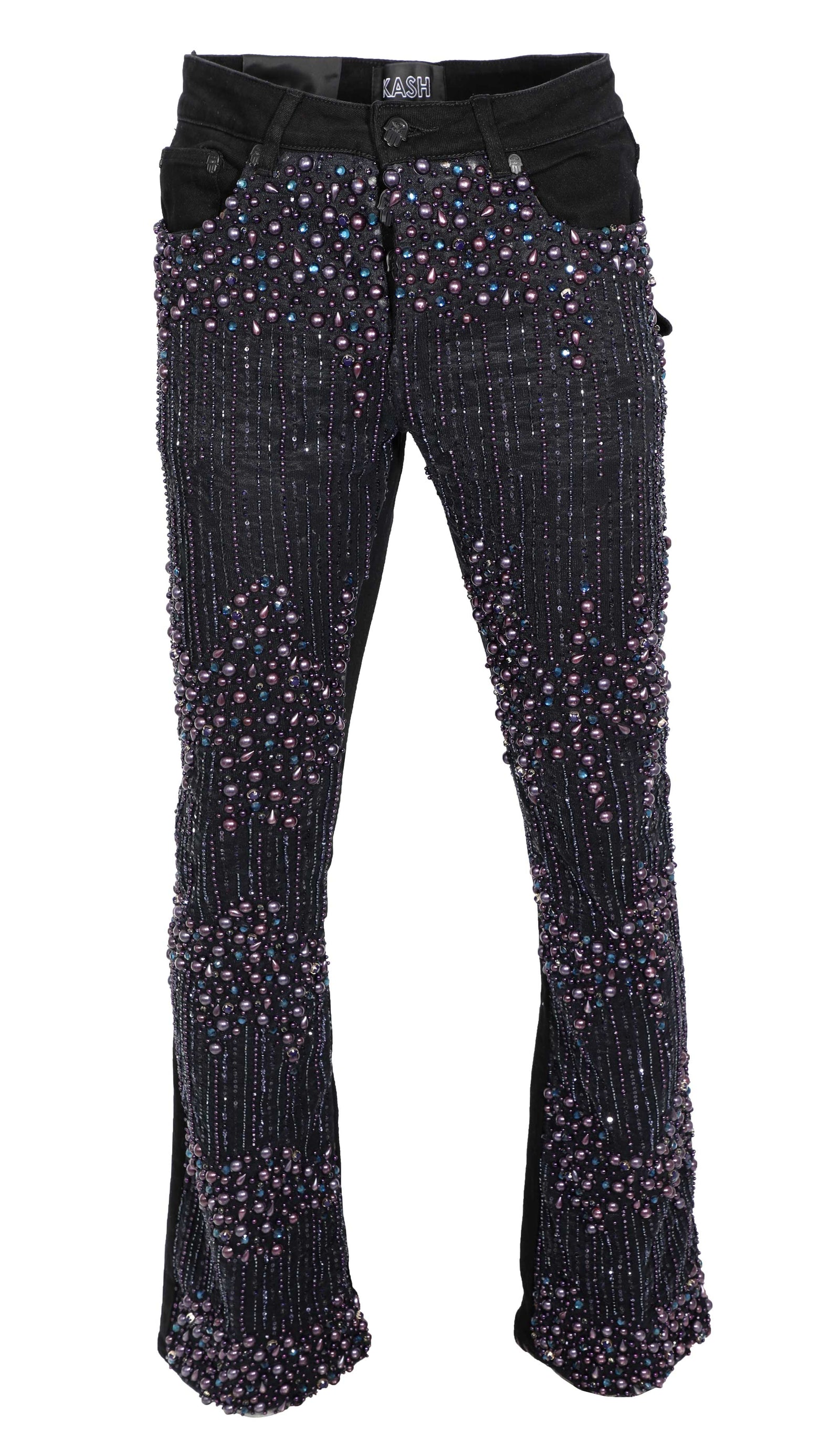 KASH Midknight Pearl Stacked Denim- Black