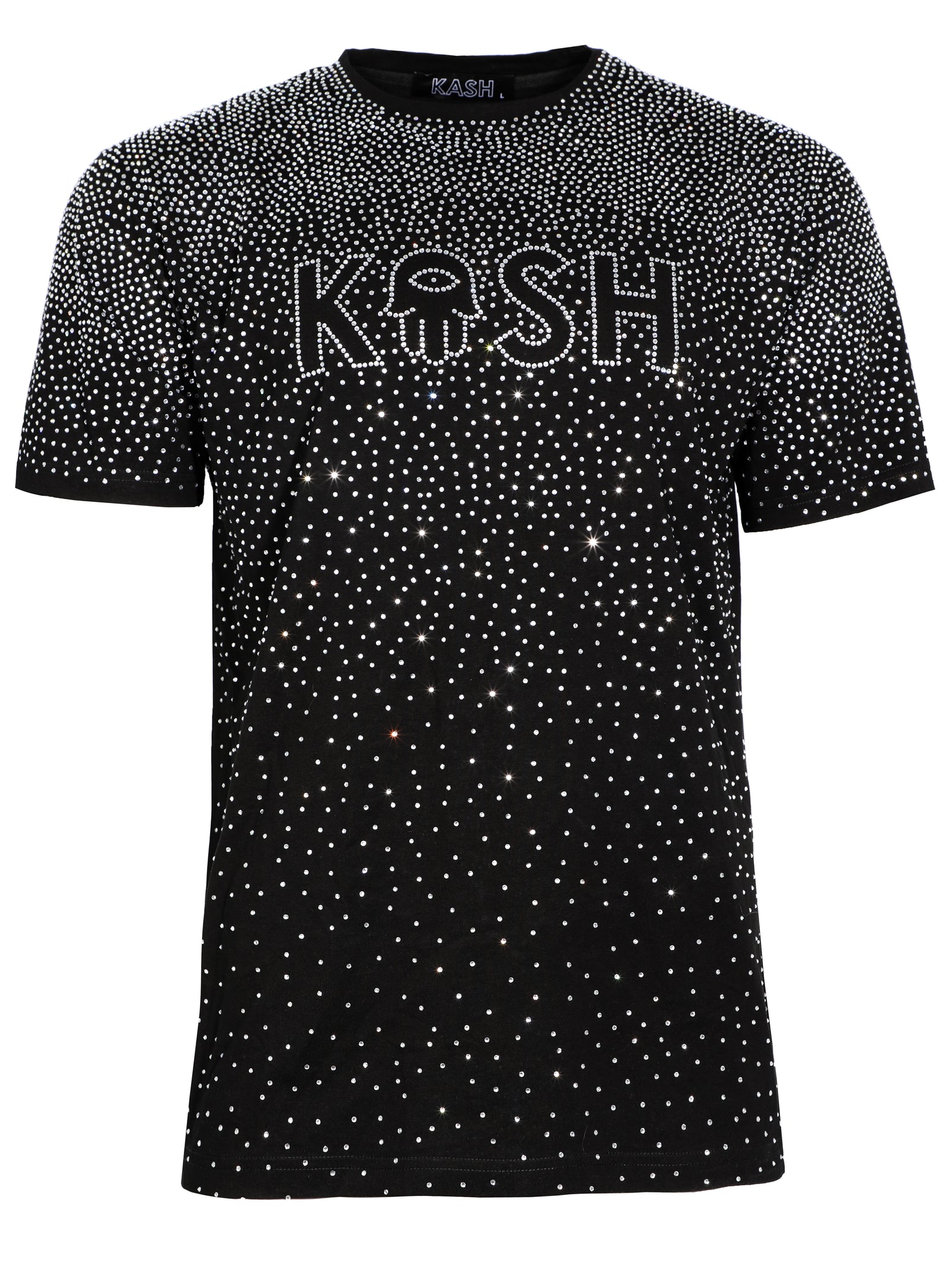 Kash Hamsa Logo Diamond Tee in black – view 1 of 3