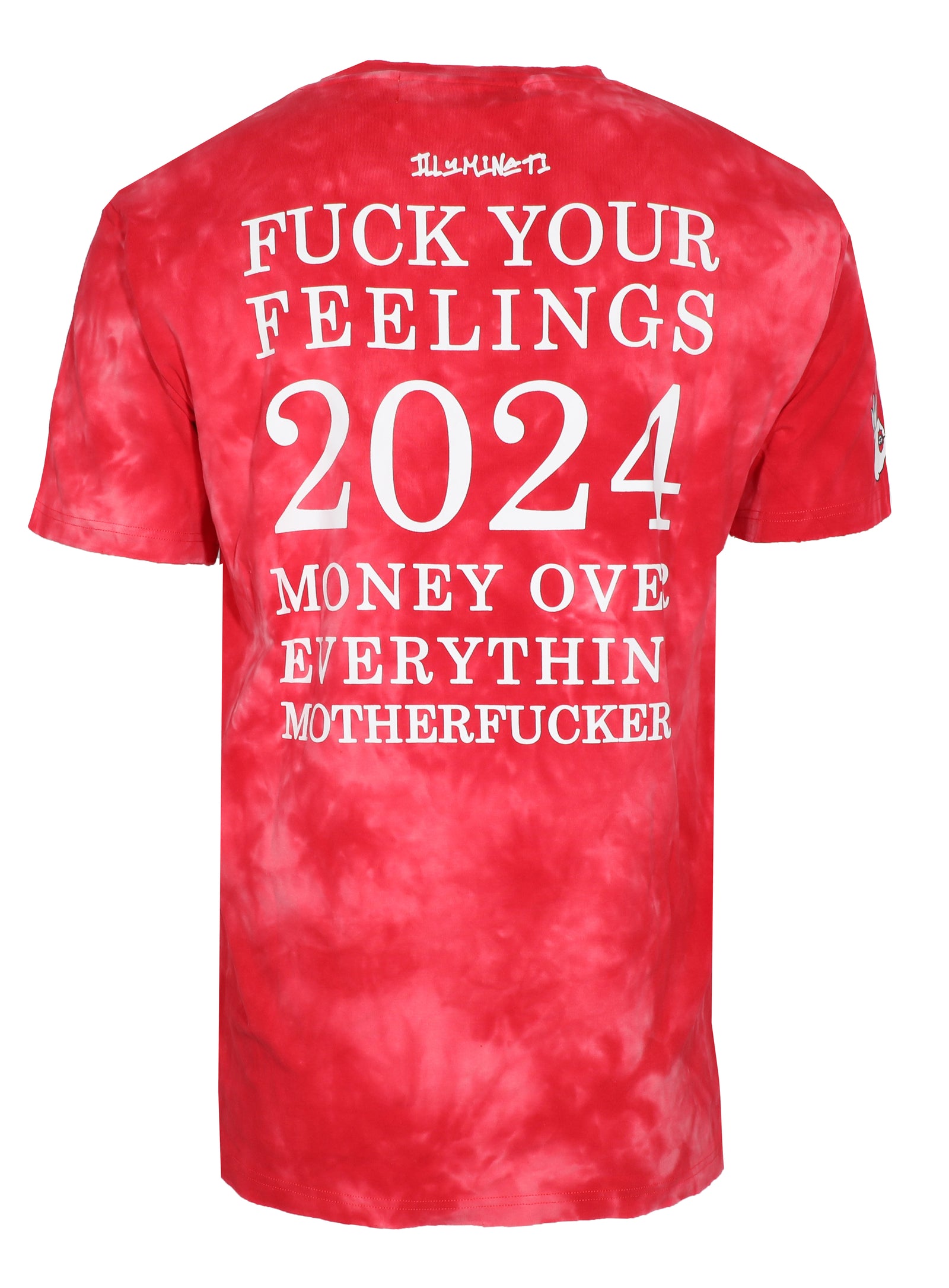 Illuminati Make America MF Rich Again Tee in red – view 1 of 2