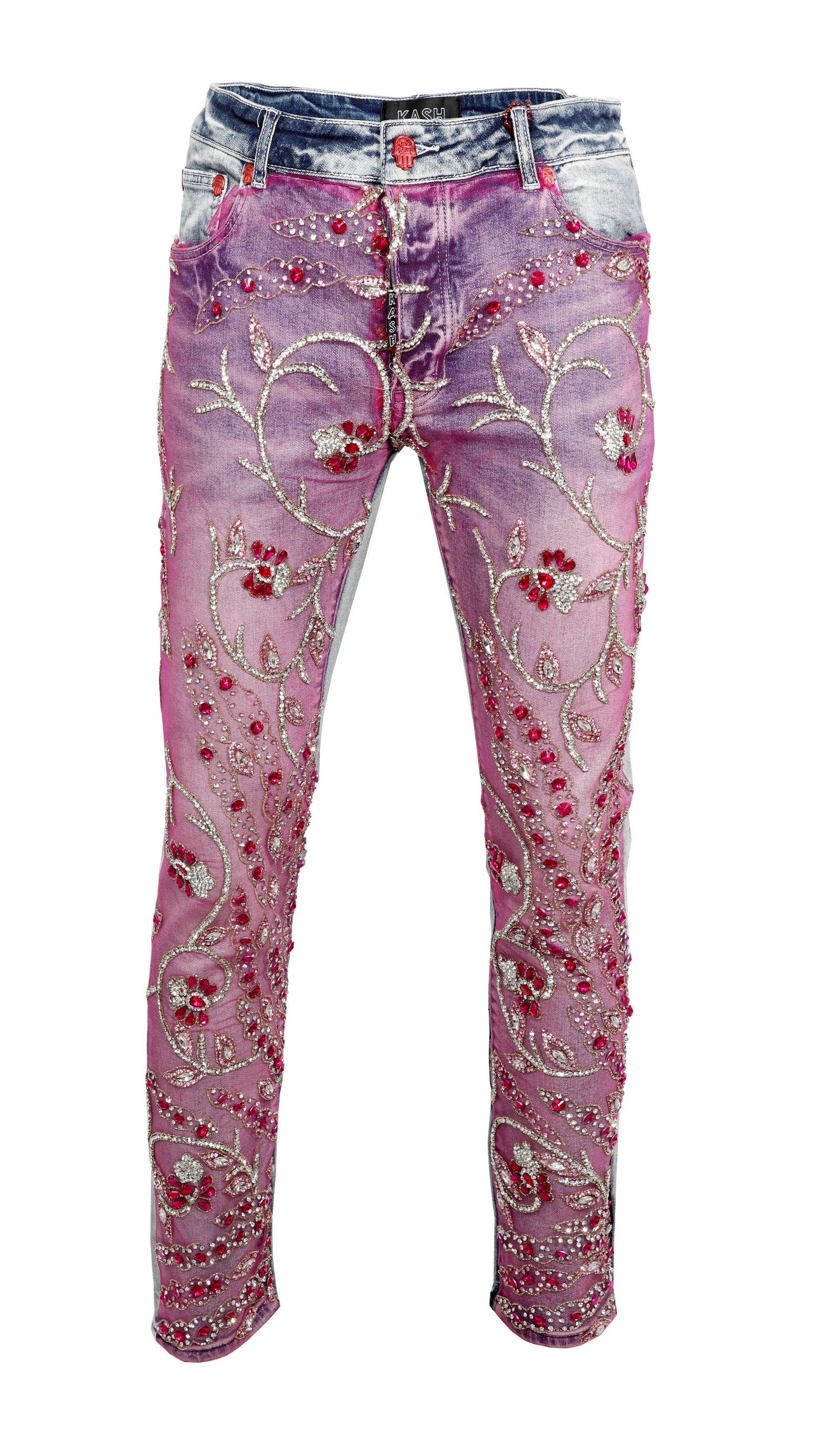 KASH CRYSTAL SKINNY DENIM- BLUE/PURPLE