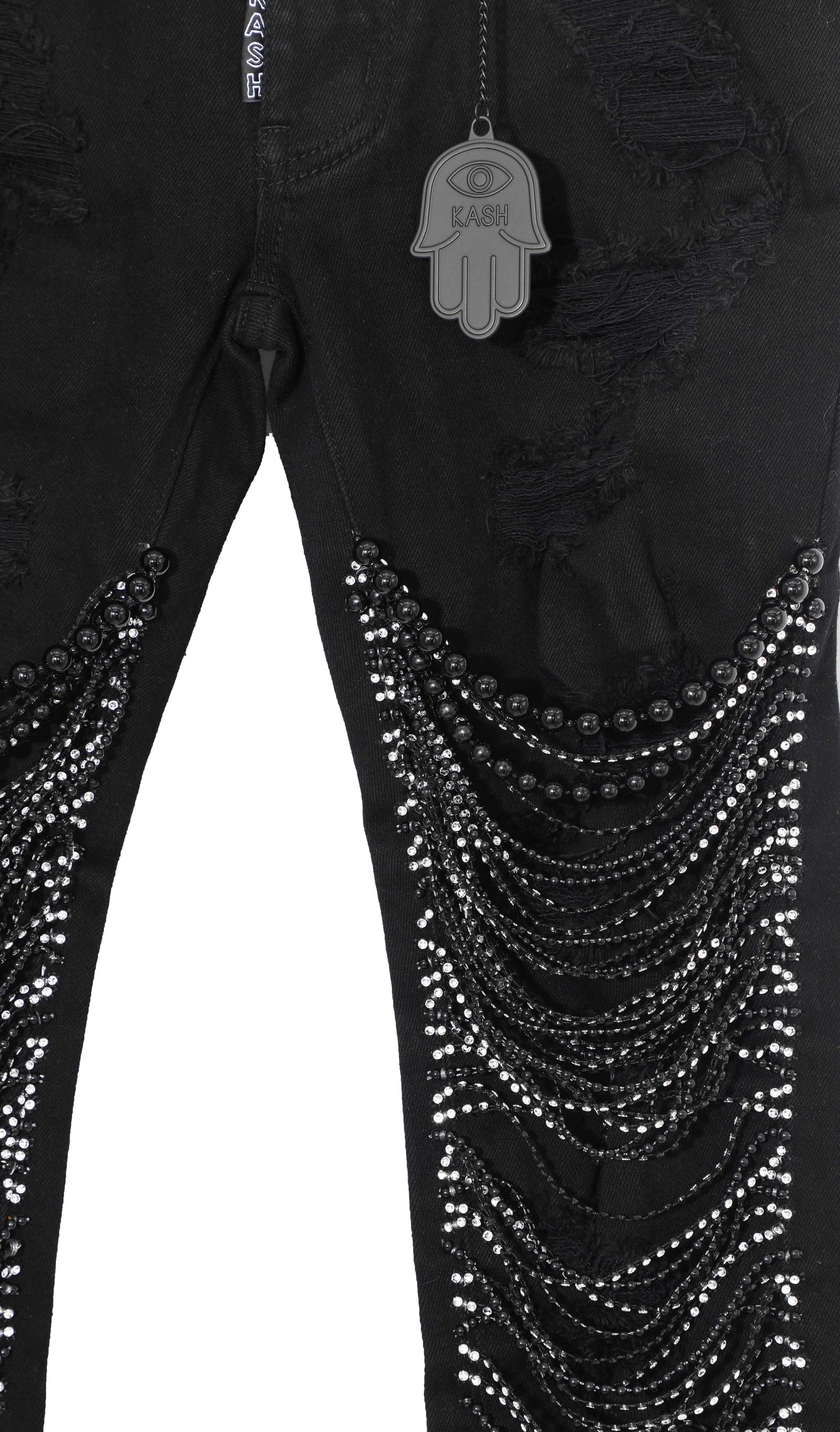 KASH Pearls and Diamond Skinny Jeans- Black – view 2 of 2