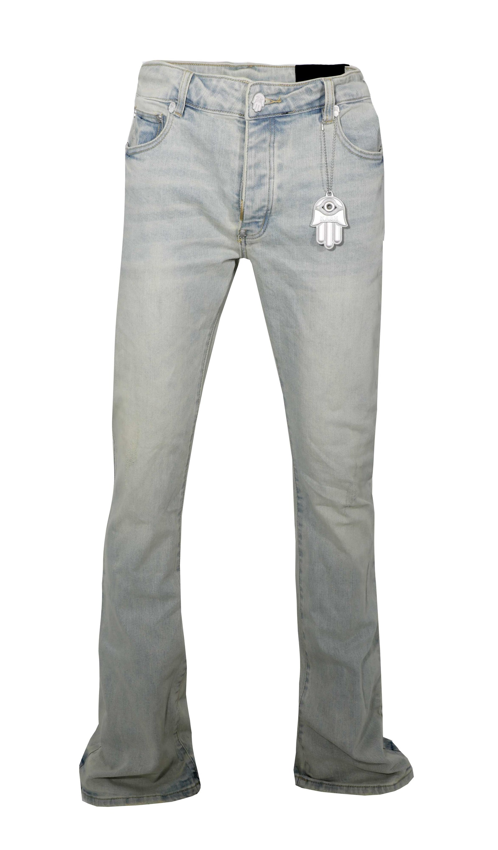 Kash Hamsa Stacked Regular Denim in light blue – view 1 of 3